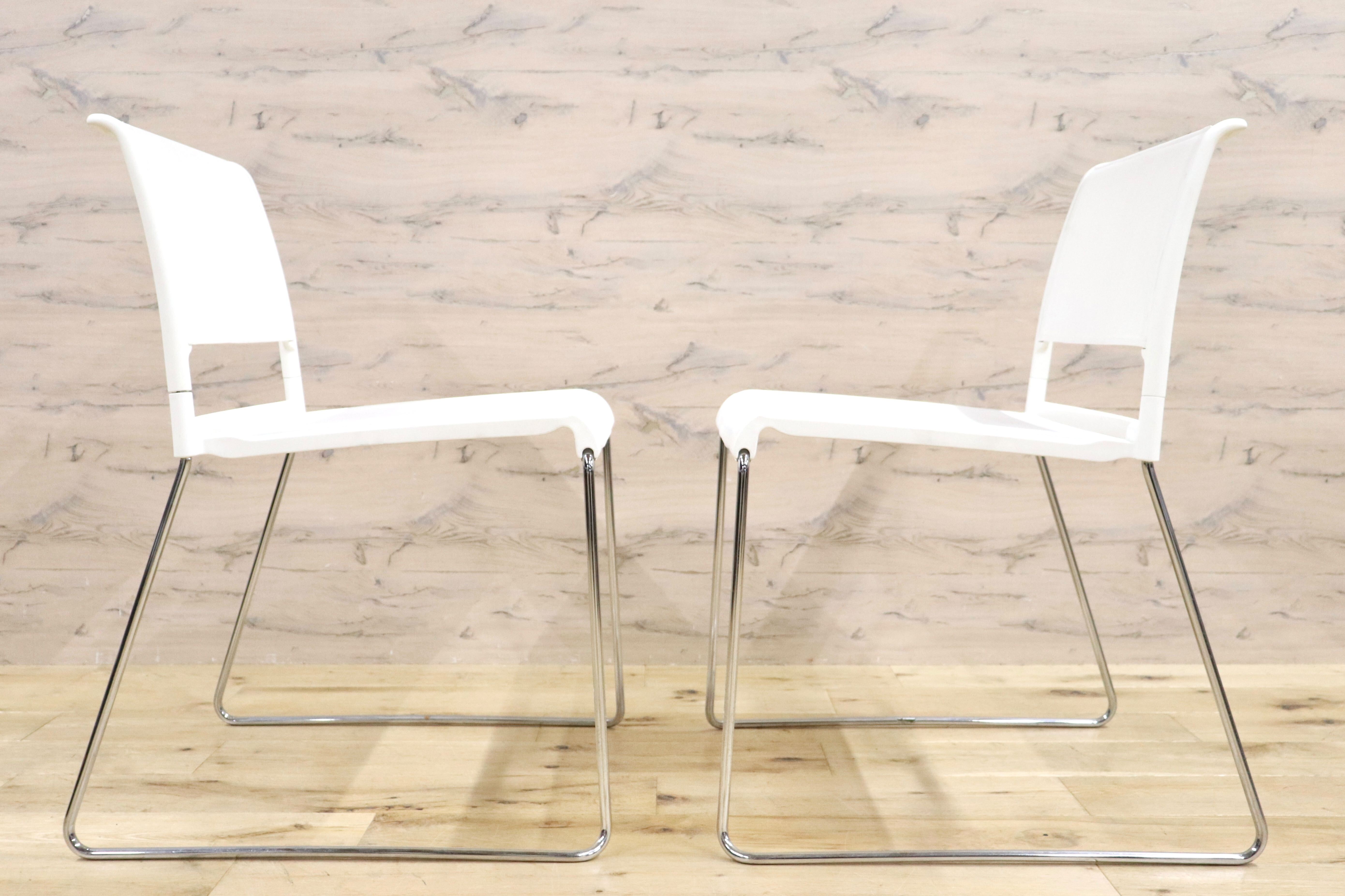 GMHF41B○wilkhahn / ウィルクハーン 230 range alineダイニングチェア 椅子 2脚セット スタッキング ホワイト メッシュ 16.4万