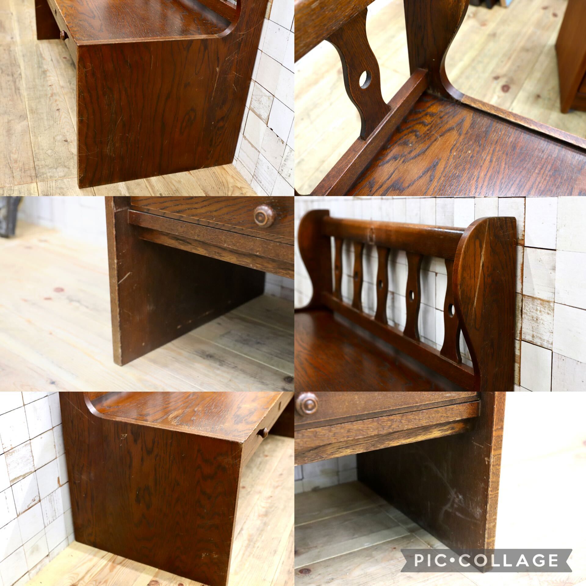 GMIK718○三越家具 Brugge ブルージュ アンティーク ベンチ サイドチェア 椅子 レトロ オールド カントリー 英国スタイル レア