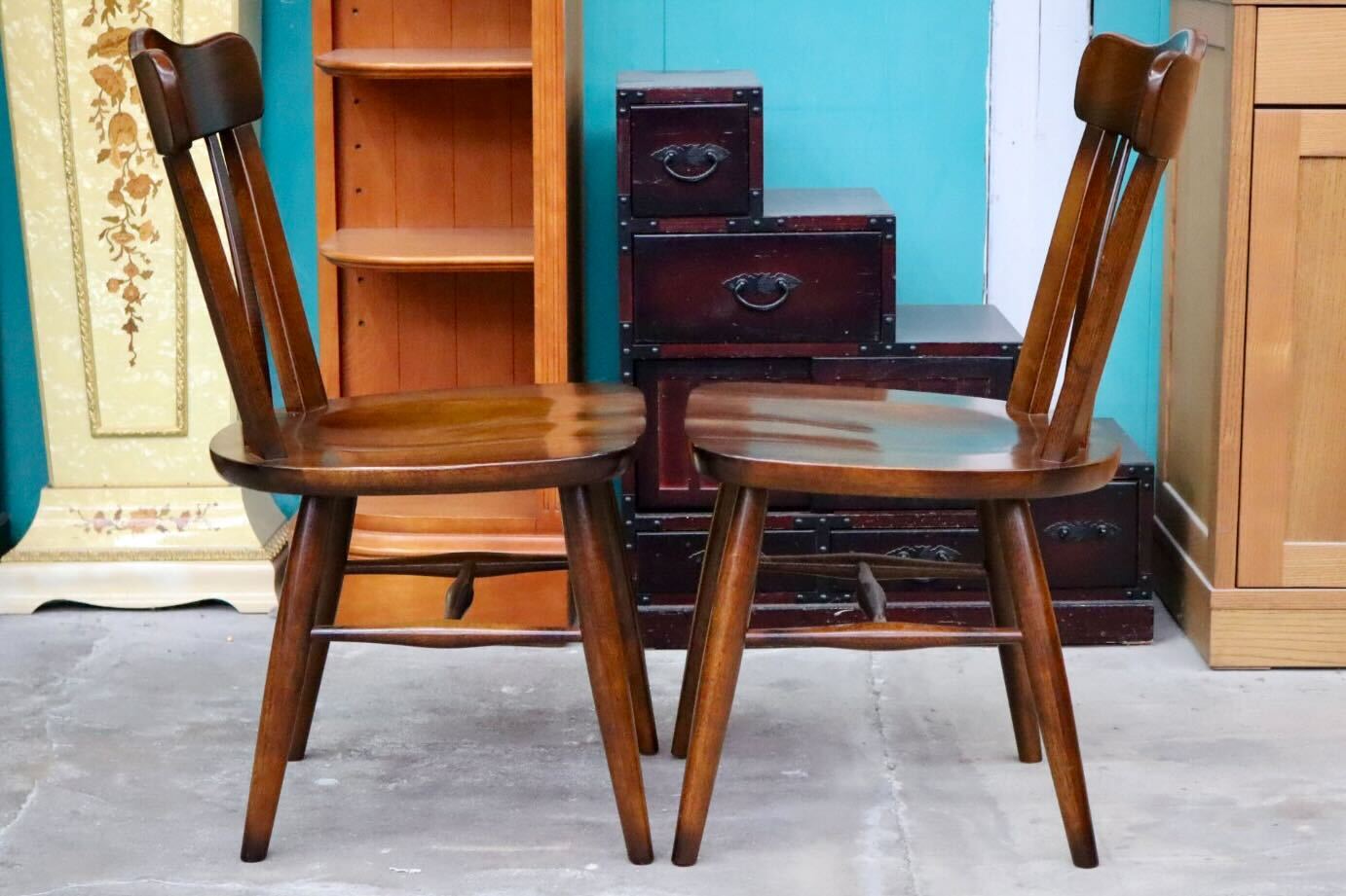 GMIS382A○karimoku / カリモク コロニアル ダイニングチェア アームレスチェア 椅子 2脚セット 木製 無垢材 国産家具 クラシック