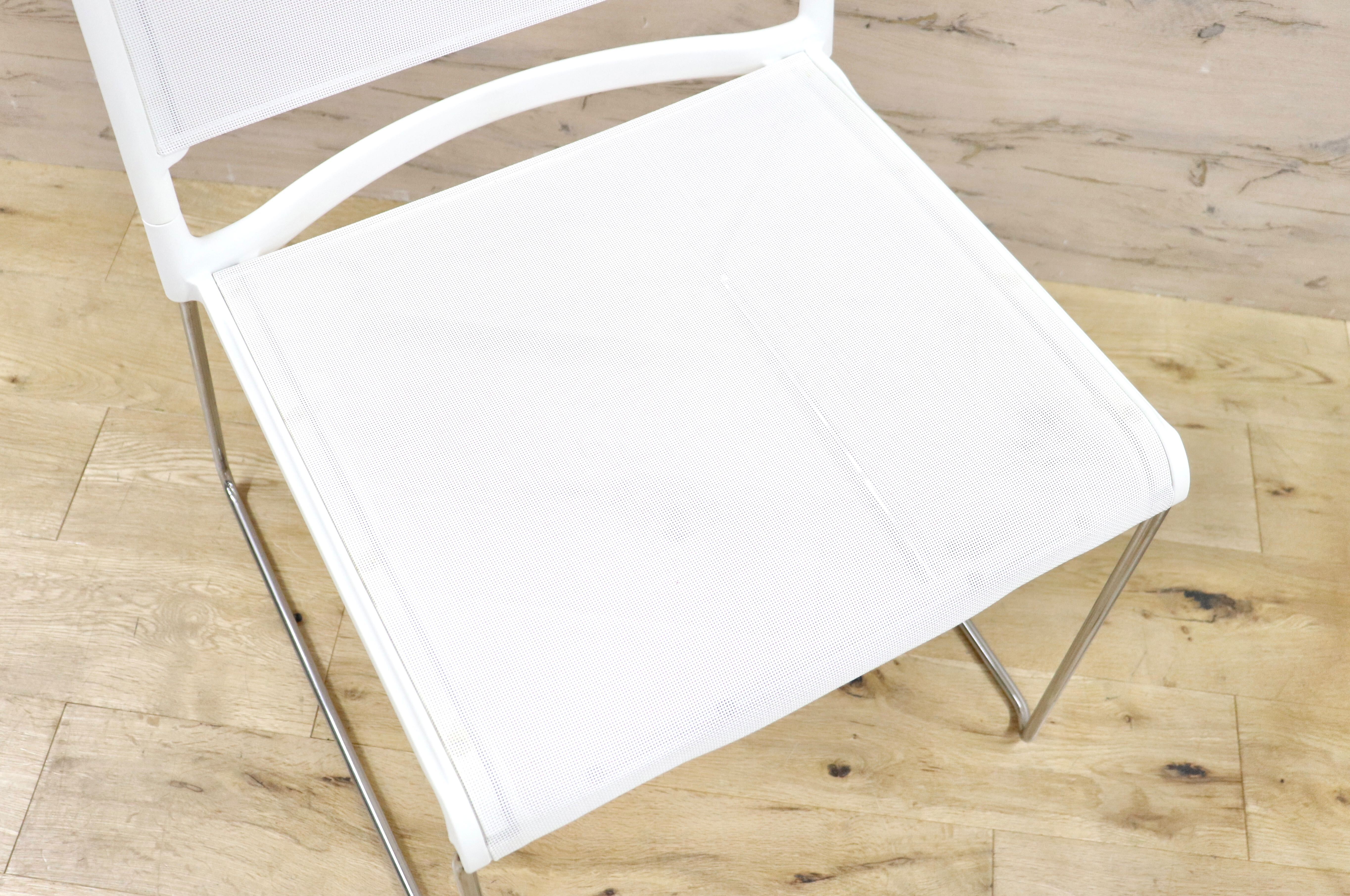 GMHF41C○wilkhahn / ウィルクハーン 230 range alineダイニングチェア 椅子 2脚セット スタッキング ホワイト メッシュ 16.4万