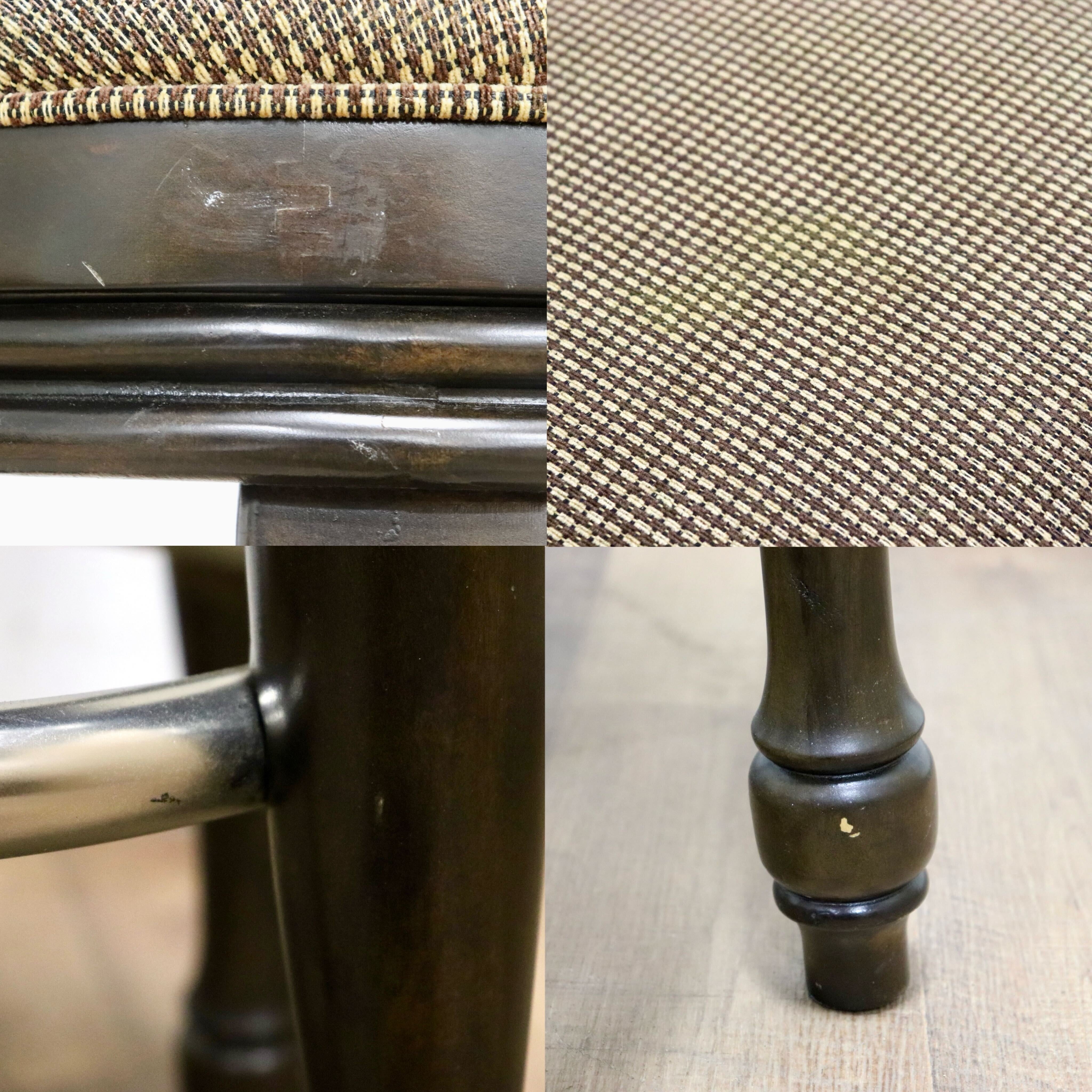 GMHN235B○英国アンティーク調 カウンターチェア 回転式 ハイスツール バーチェア 椅子 ファブリック クラシック ヴィンテージ 輸入家具