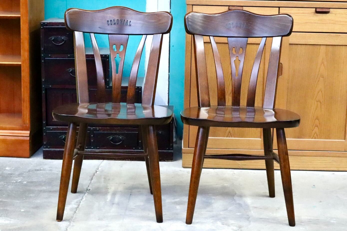 GMIS382B○karimoku / カリモク コロニアル ダイニングチェア アームレスチェア 椅子 2脚セット 木製 無垢材 国産家具 クラシック