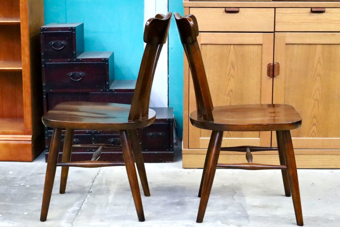 GMIS382B○karimoku / カリモク コロニアル ダイニングチェア アームレスチェア 椅子 2脚セット 木製 無垢材 国産家具 クラシック