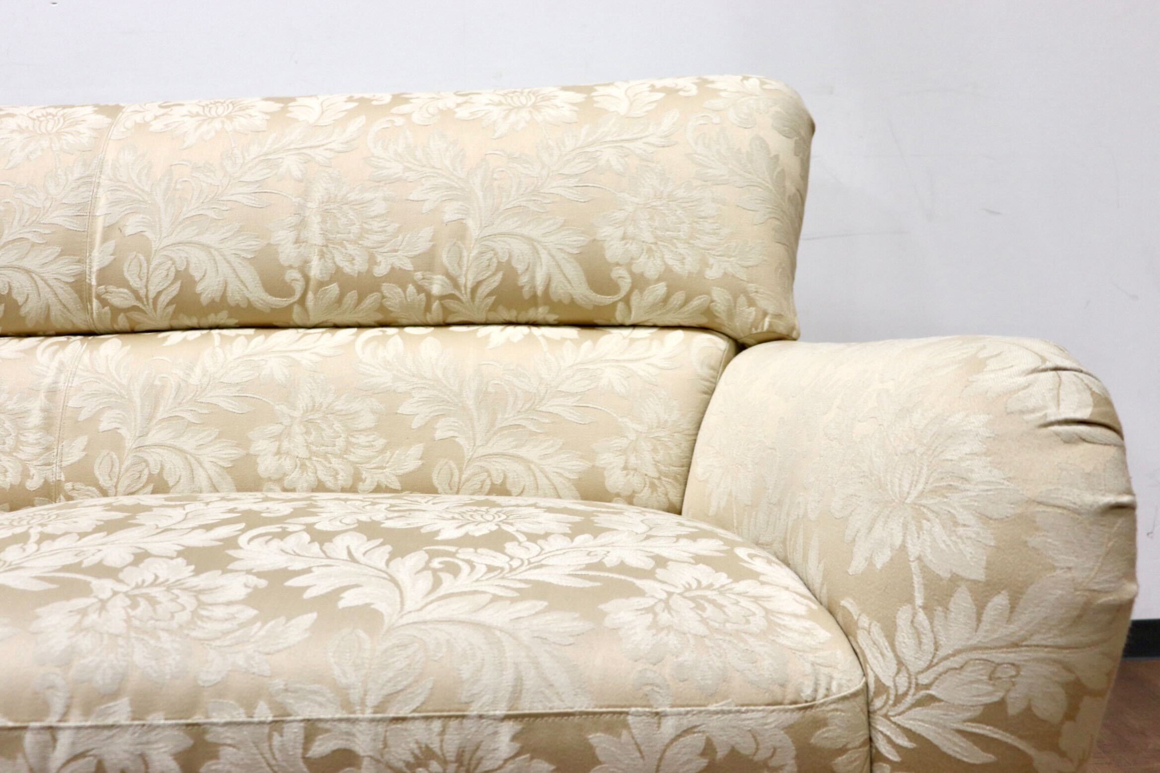 GMGS256○モリシゲ / MORISHIGE 2.5人掛けソファ ラブソファ 長椅子 アームソファ ファブリック 花柄 IDC大塚家具 応接 高級 大正モダン