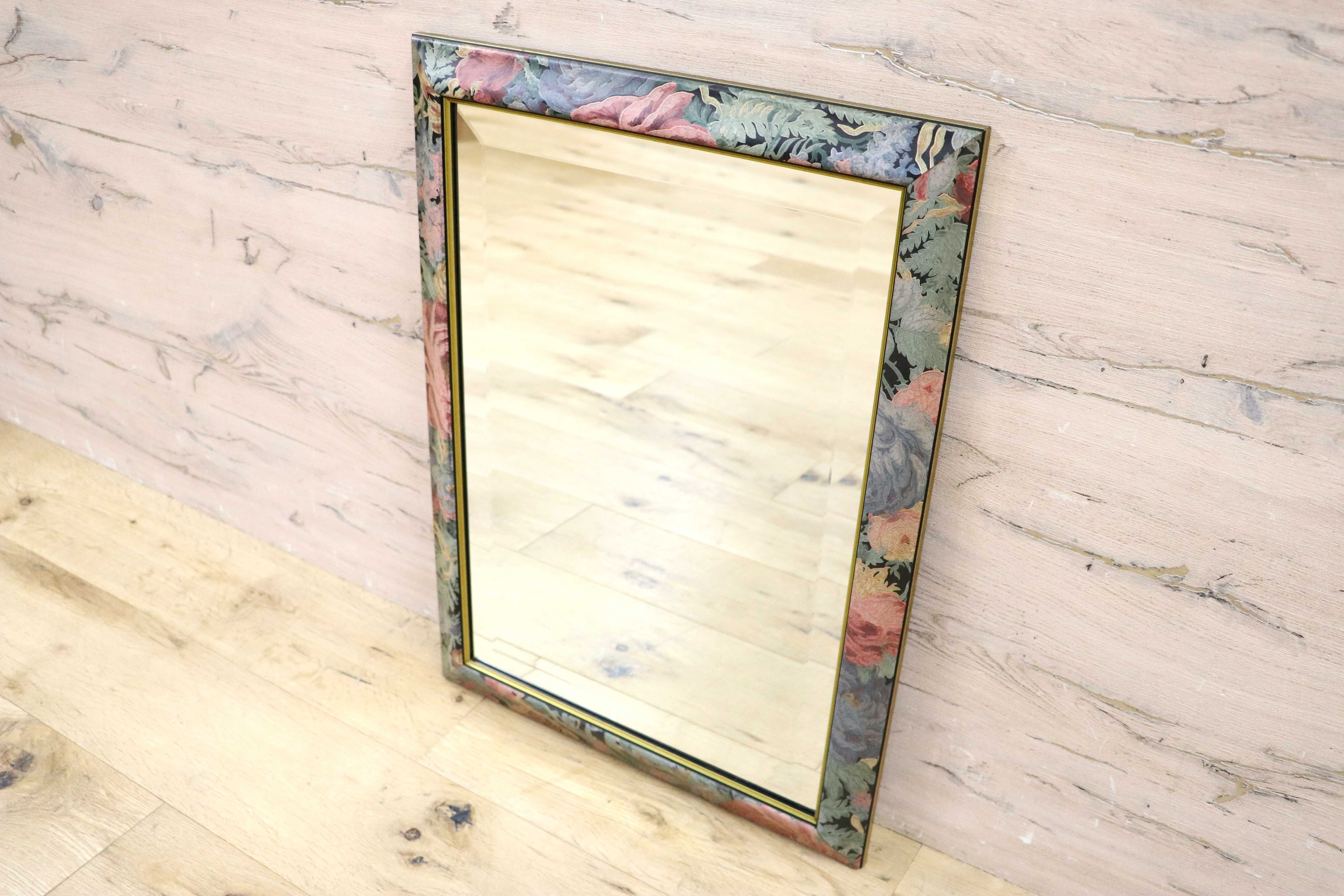 GMIK570A○イタリア製 ウォールミラー 壁掛け ITALY クラシック エレガント 鏡 インテリア ミラー アンティーク 花柄