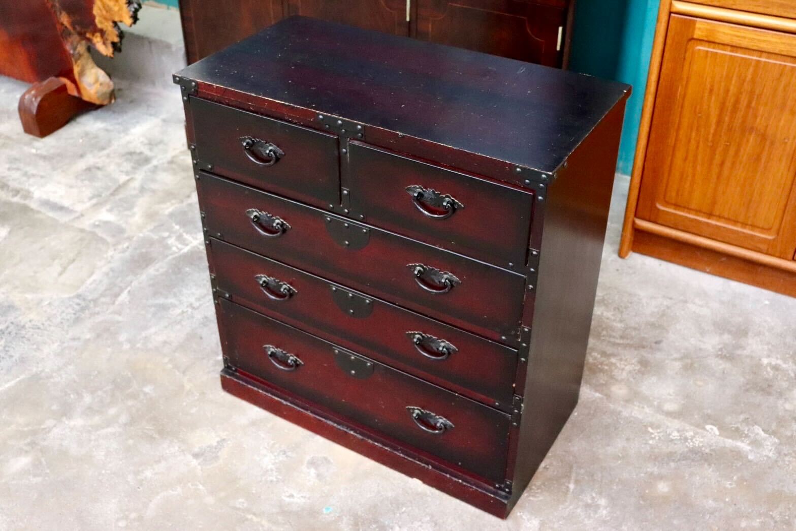 GMIK382D○時代箪笥 和家具 和モダン 和室 座敷 古民家 チェスト 整理箪笥 アンティーク レトロ 木製 小物入れ 古民具 インテリア 古家具