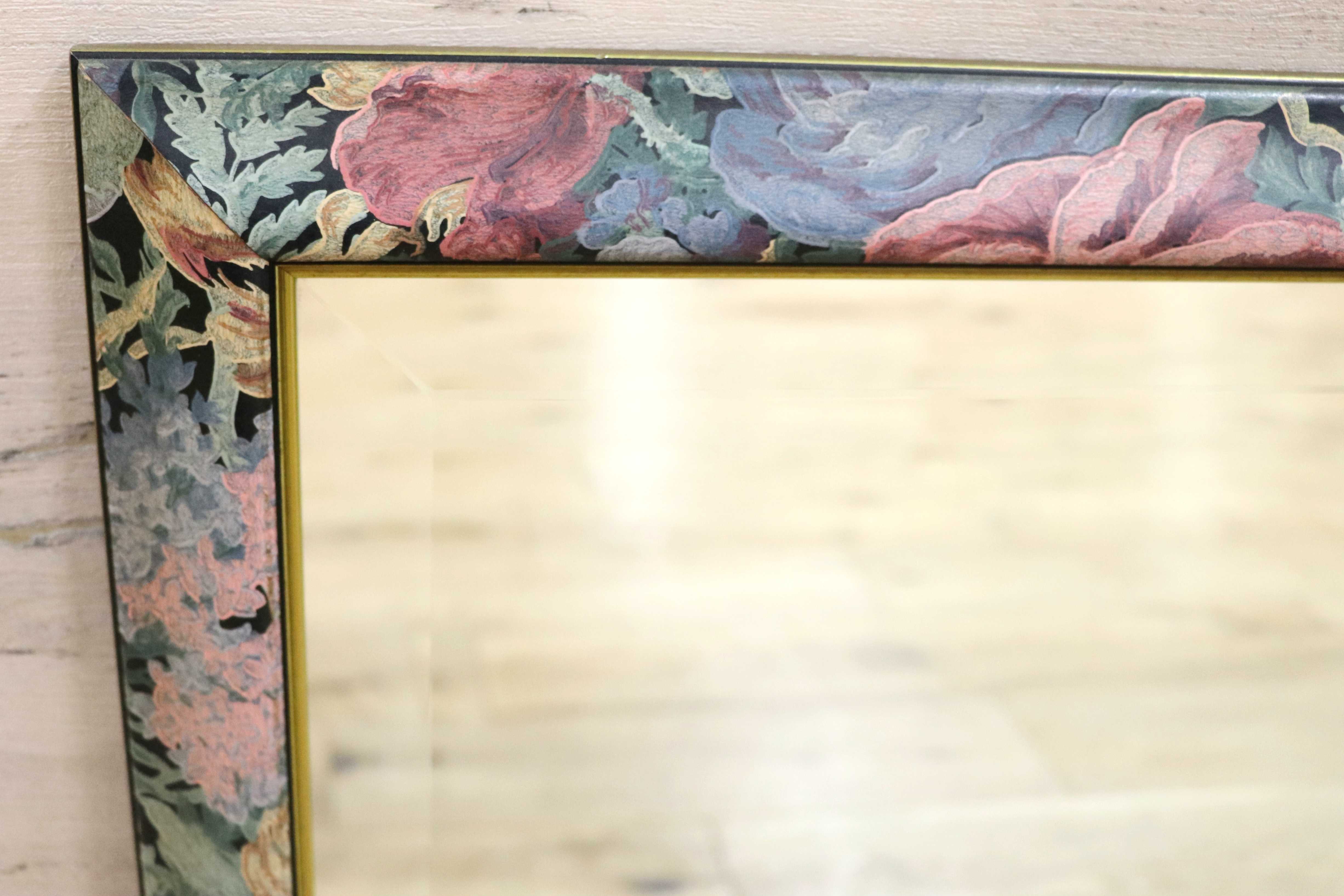 GMIK570A○イタリア製 ウォールミラー 壁掛け ITALY クラシック エレガント 鏡 インテリア ミラー アンティーク 花柄