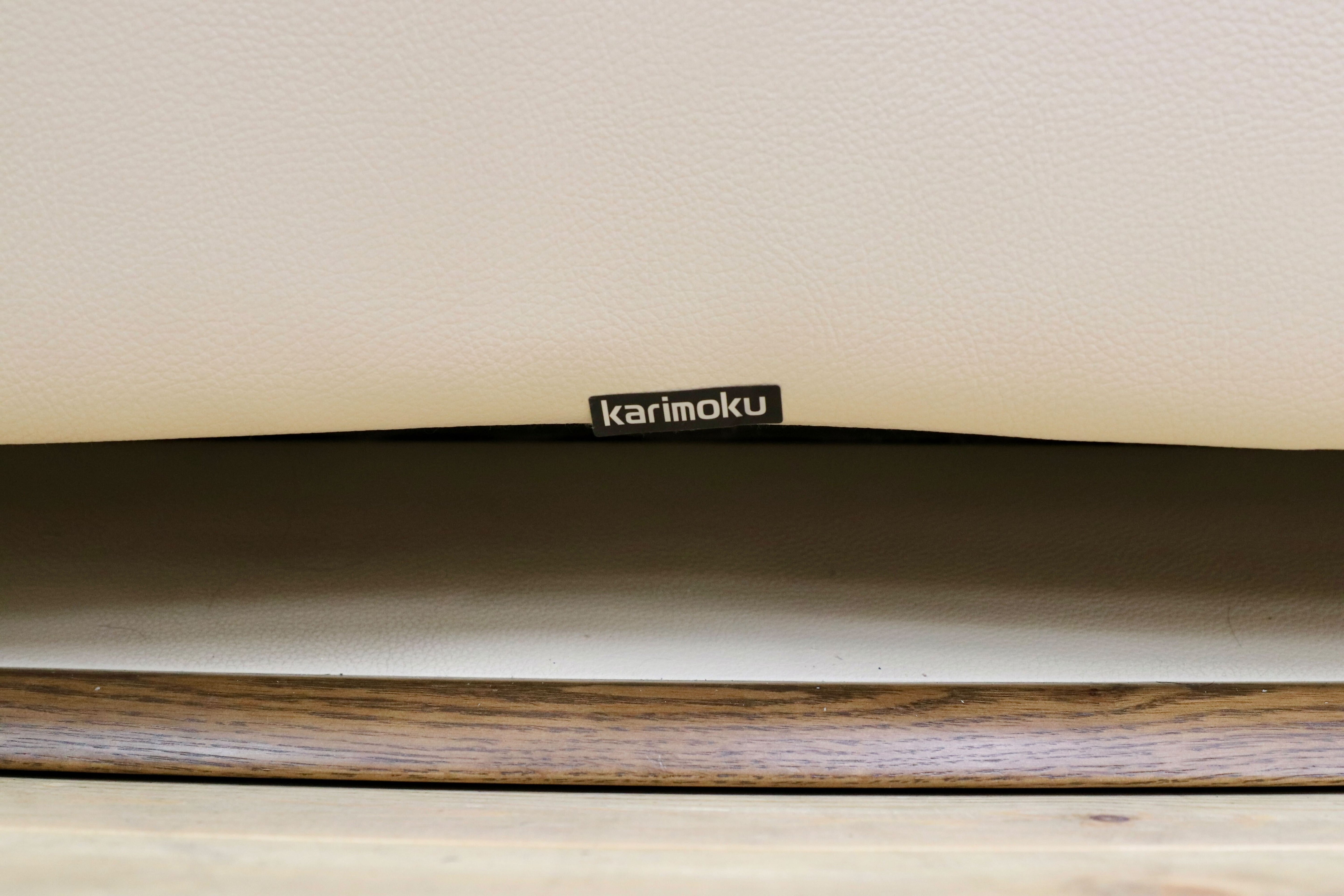 GMHN382○karimoku / カリモク ZT71シリーズ 2人掛けソファ ラブソファ 本革 ベージュ系 長椅子 国産家具 約21万