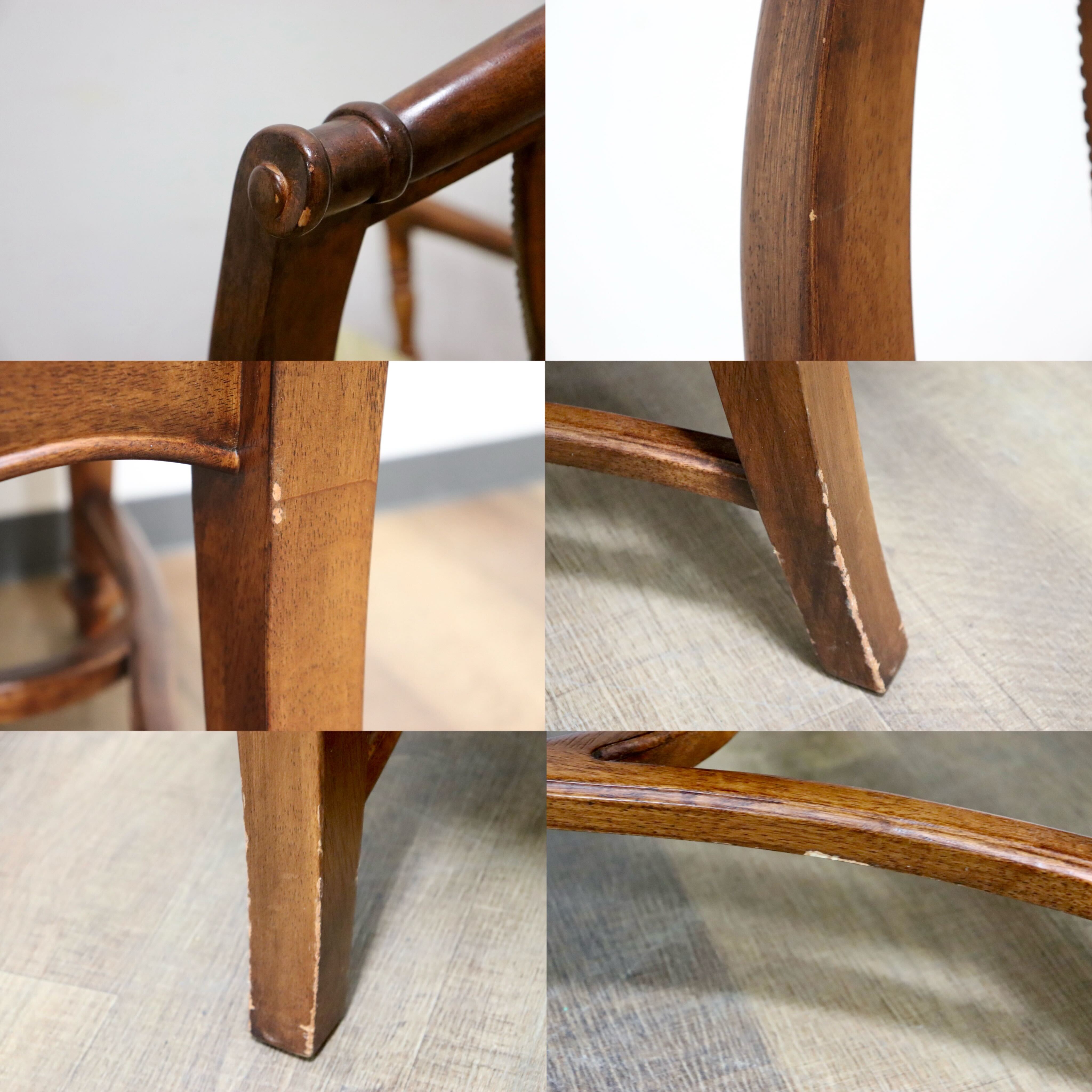 GMHN234A○US ヴィンテージ ダイニングチェア 食卓椅子 アームチェア 椅子 ファブリック 彫刻 クラシック カントリー 輸入家具