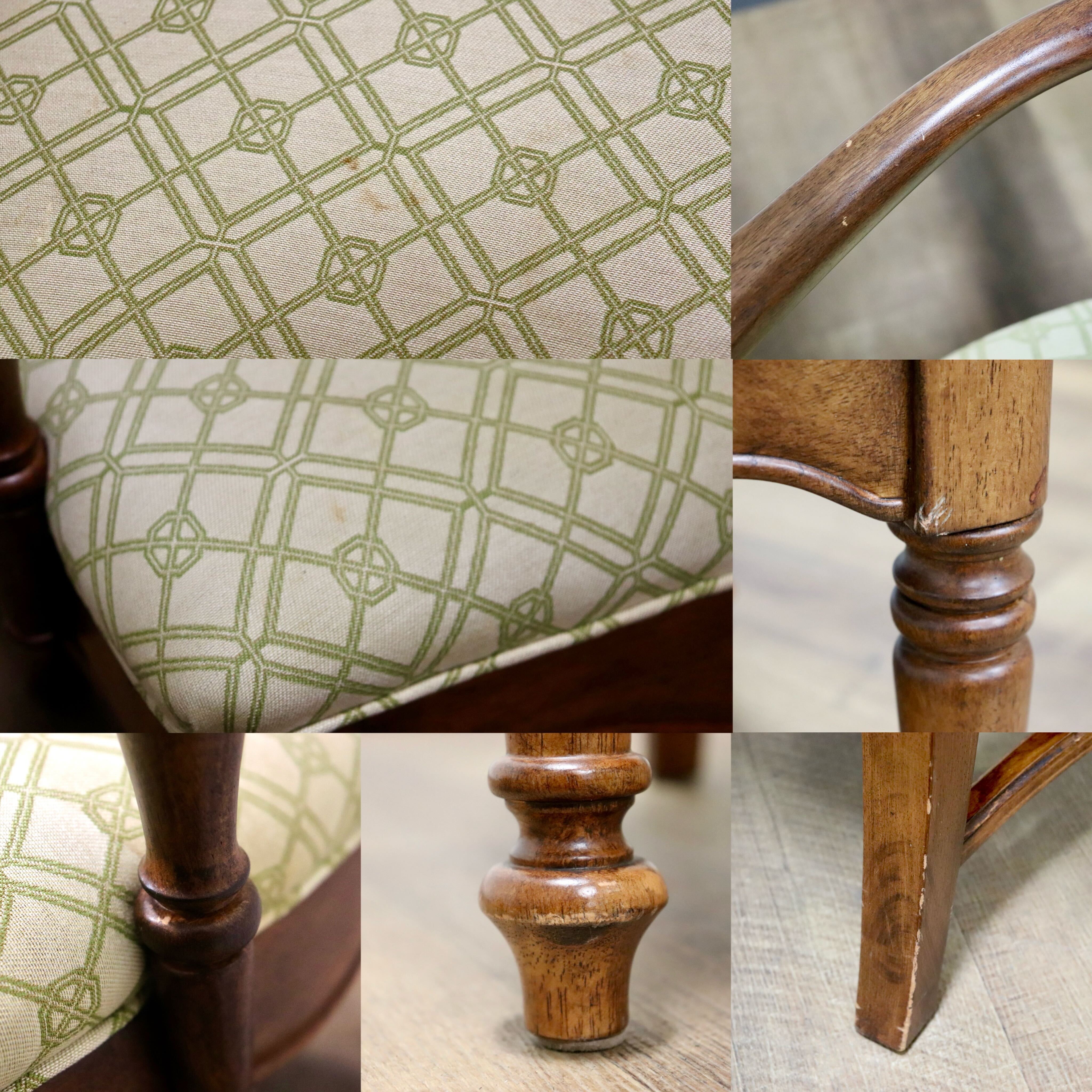 GMHN234A○US ヴィンテージ ダイニングチェア 食卓椅子 アームチェア 椅子 ファブリック 彫刻 クラシック カントリー 輸入家具