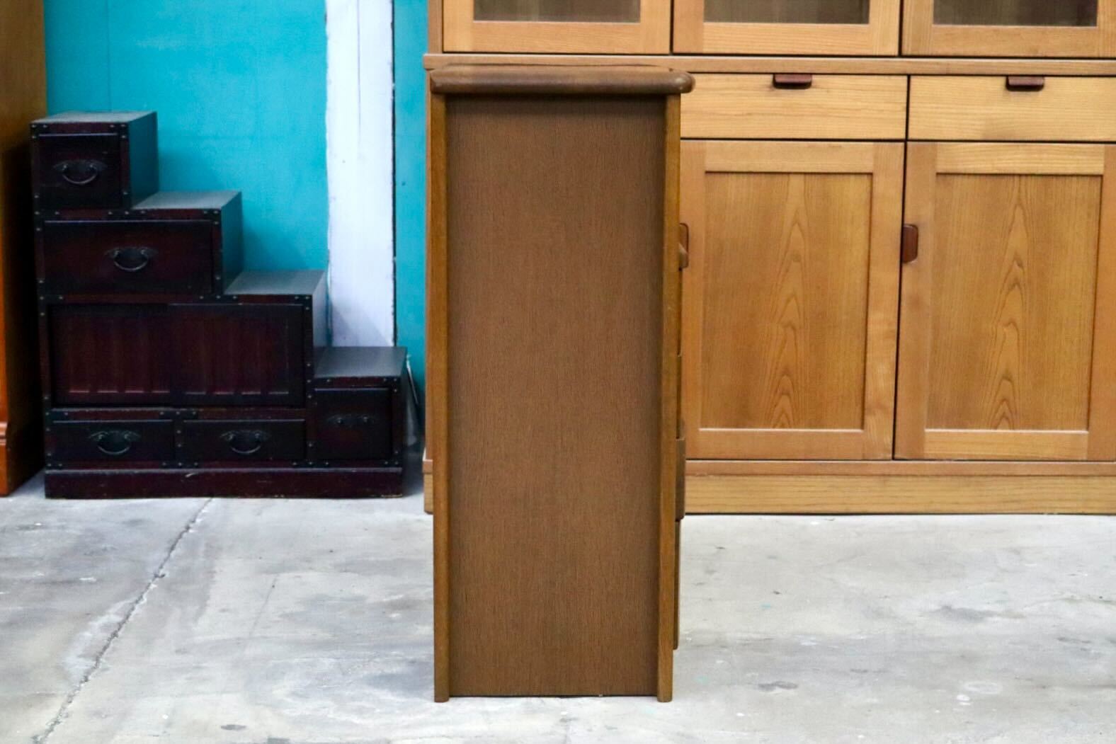 GMIH343○浜本工芸 / HAMAMOTO電話台 TELBOX キャビネット 棚 サイドボード 花台 引き出し収納 無垢材 国産家具 定価約9.8万