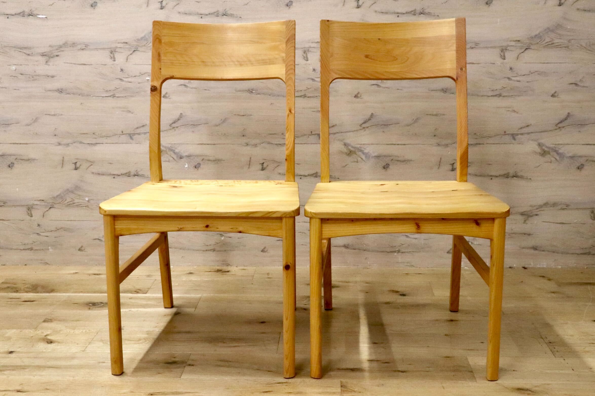 GMJH136A○SHIGIYAMA / シギヤマ家具 凪 チェア ダイニングチェア 食卓椅子 アームレスチェア ヒノキ材 ナチュラル シンプル 2脚セット