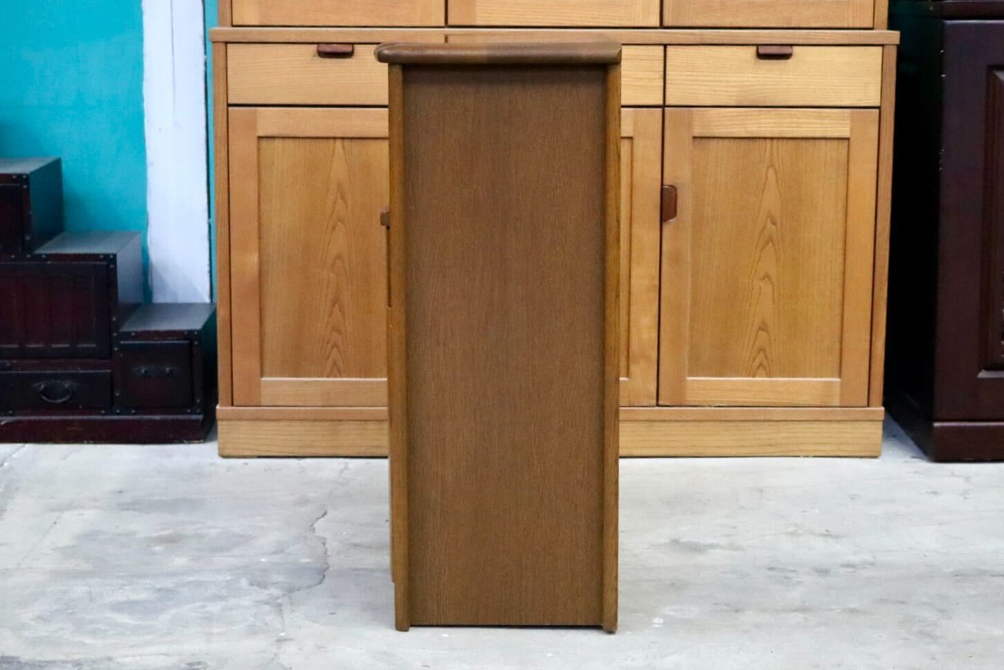 GMIH343○浜本工芸 / HAMAMOTO電話台 TELBOX キャビネット 棚 サイドボード 花台 引き出し収納 無垢材 国産家具 定価約9.8万