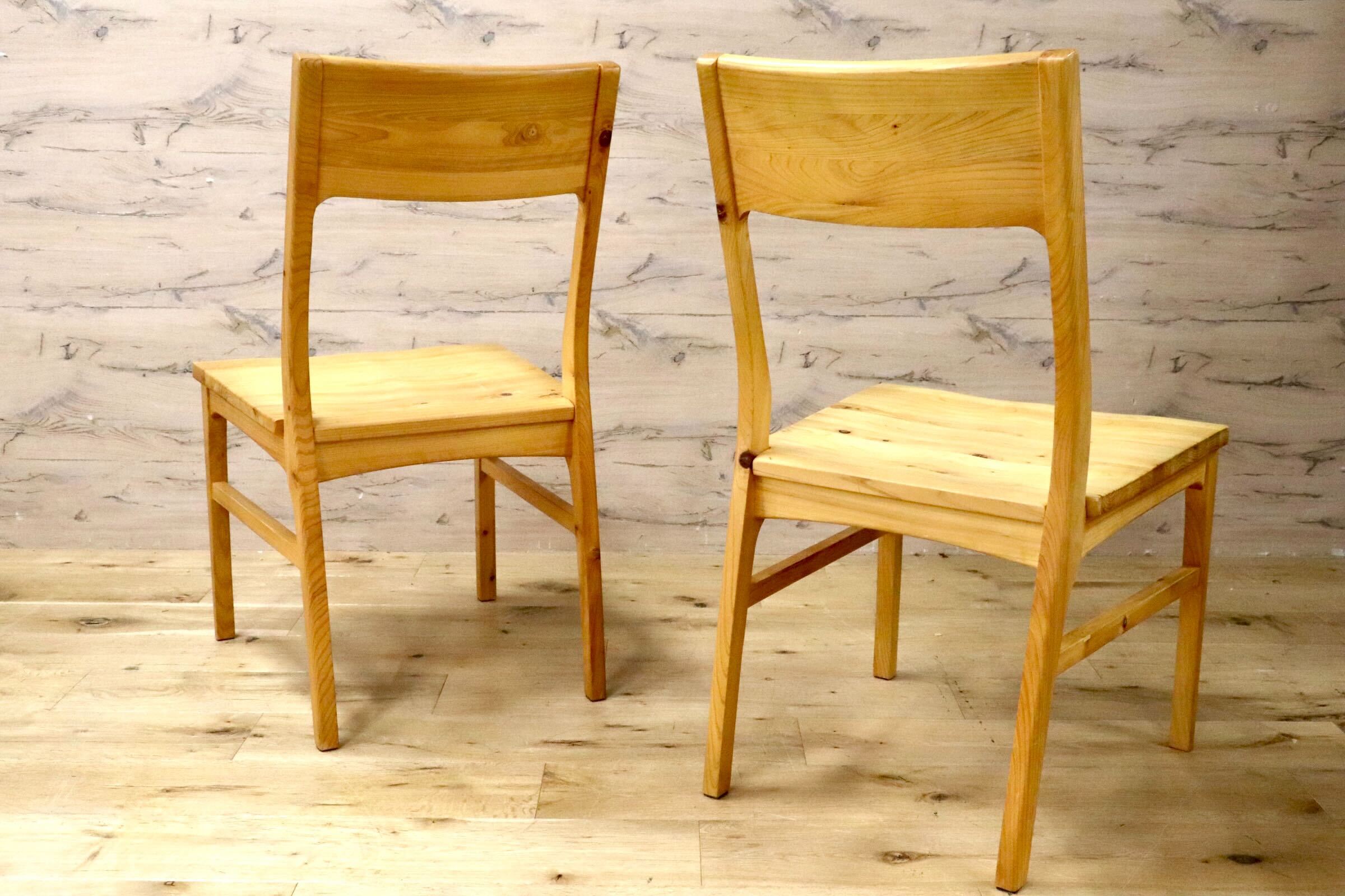 GMJH136A○SHIGIYAMA / シギヤマ家具 凪 チェア ダイニングチェア 食卓椅子 アームレスチェア ヒノキ材 ナチュラル シンプル 2脚セット
