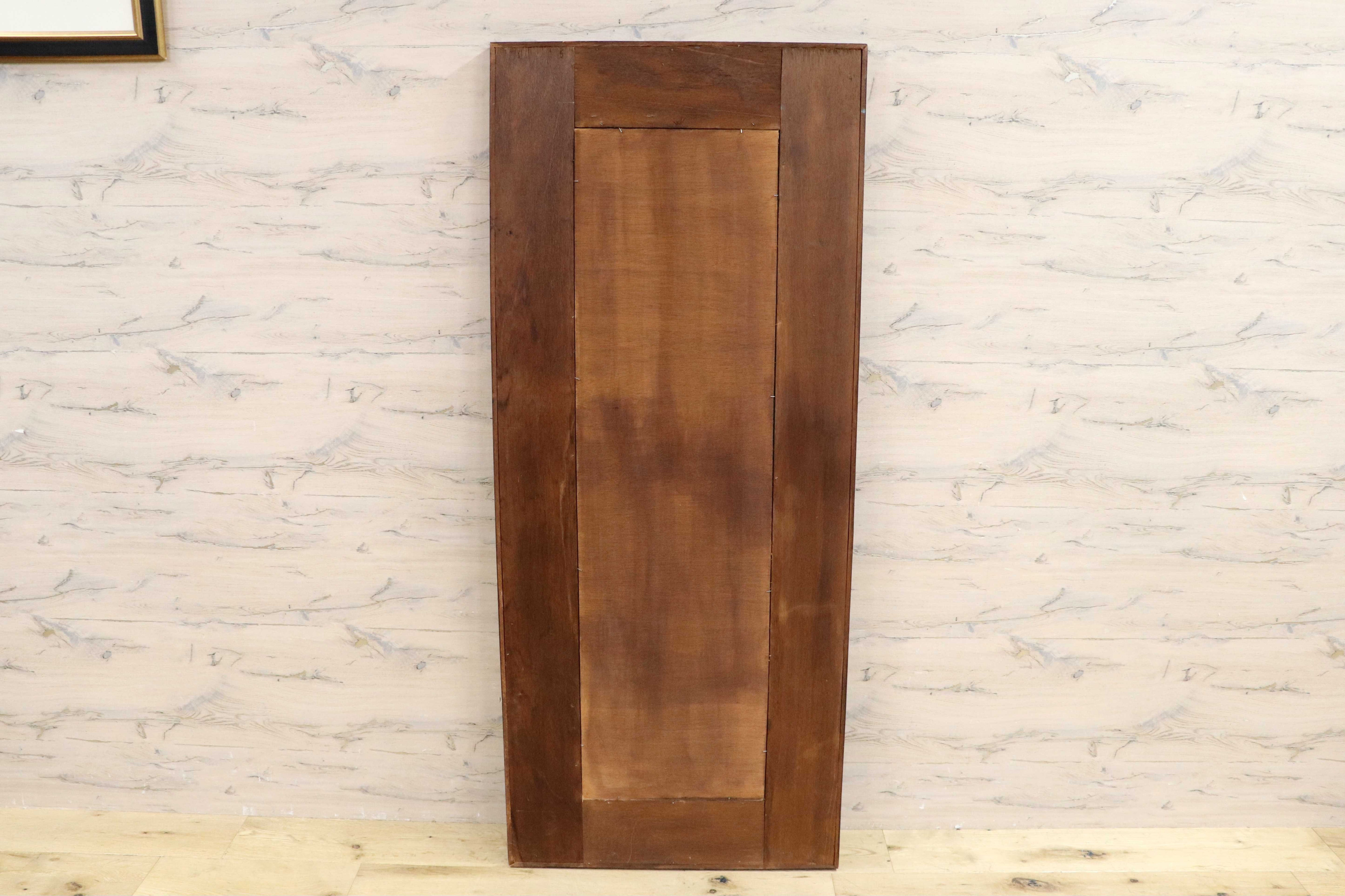 GMIK561○アンティーク 木製フレーム ヴィンテージ クラシック レトロ 全身鏡 ロングミラー 姿見 立て掛け ウッドフレーム ミラー 鏡 革