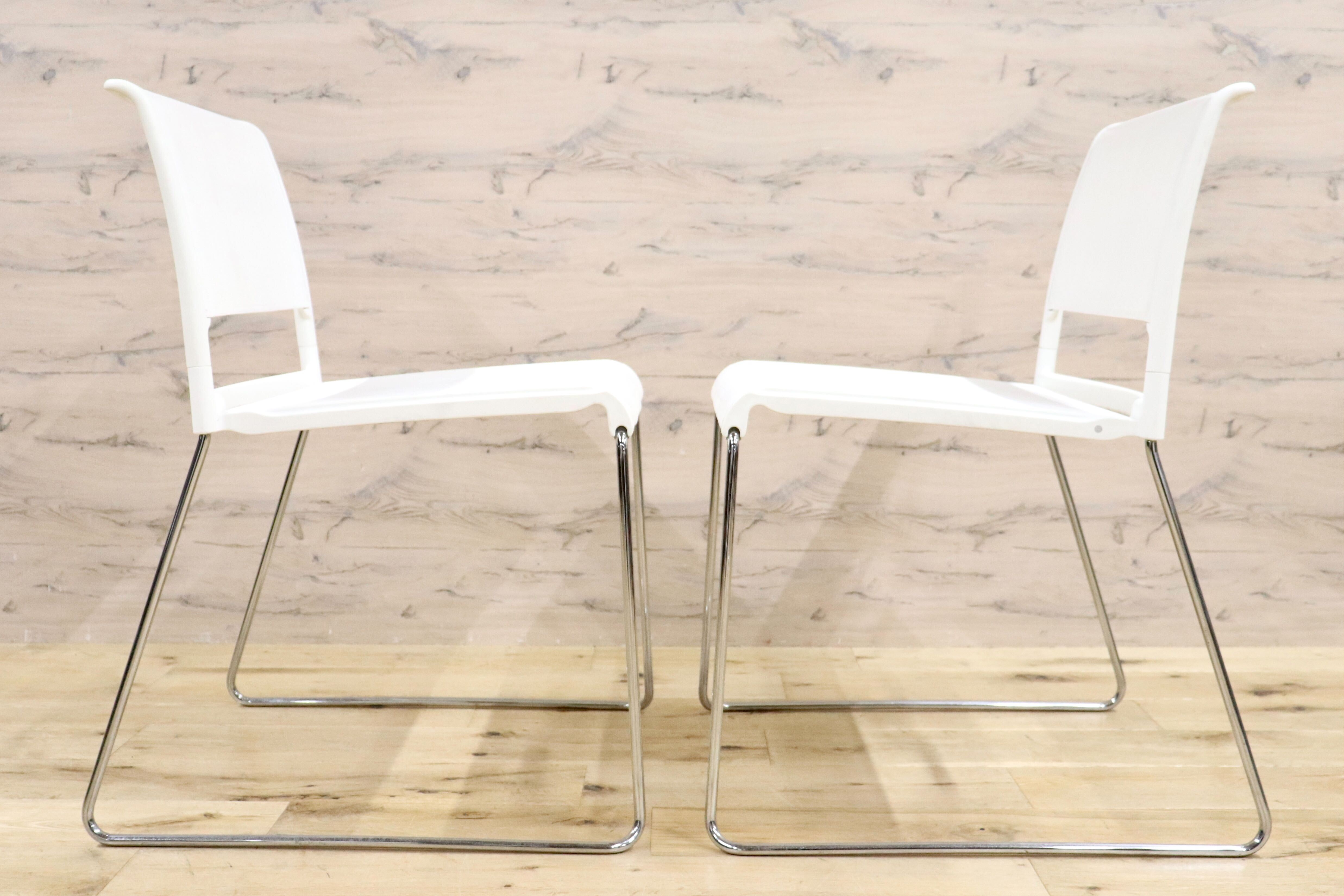 GMHF41D○wilkhahn / ウィルクハーン 230 range alineダイニングチェア 椅子 2脚セット スタッキング ホワイト メッシュ 16.4万