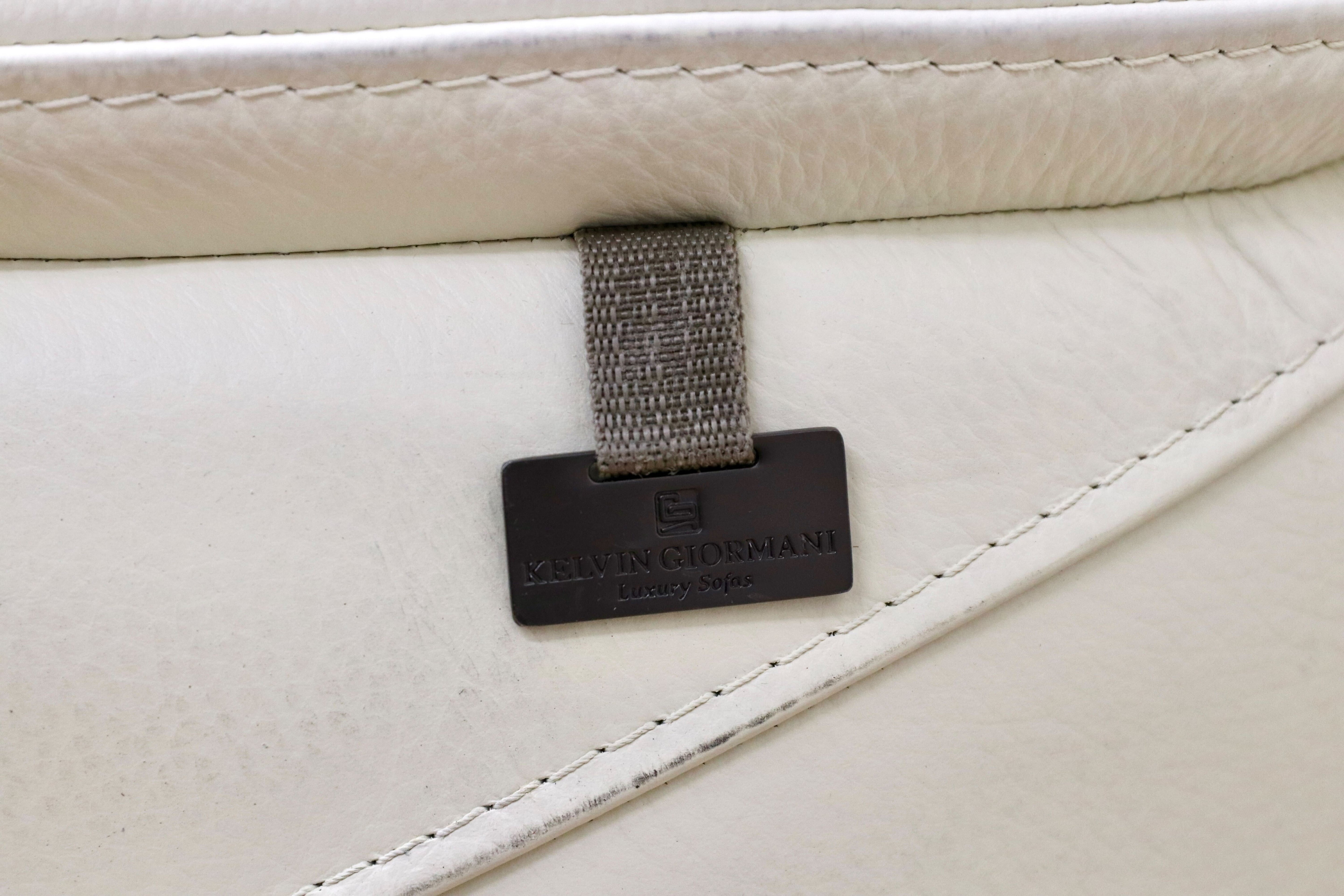GMHS540○KELVIN GIORMANI / ケルビンジョルマーニ 2人掛けソファ ラブソファ 長椅子 ホワイト ドイツ 総本革 モダン 高級