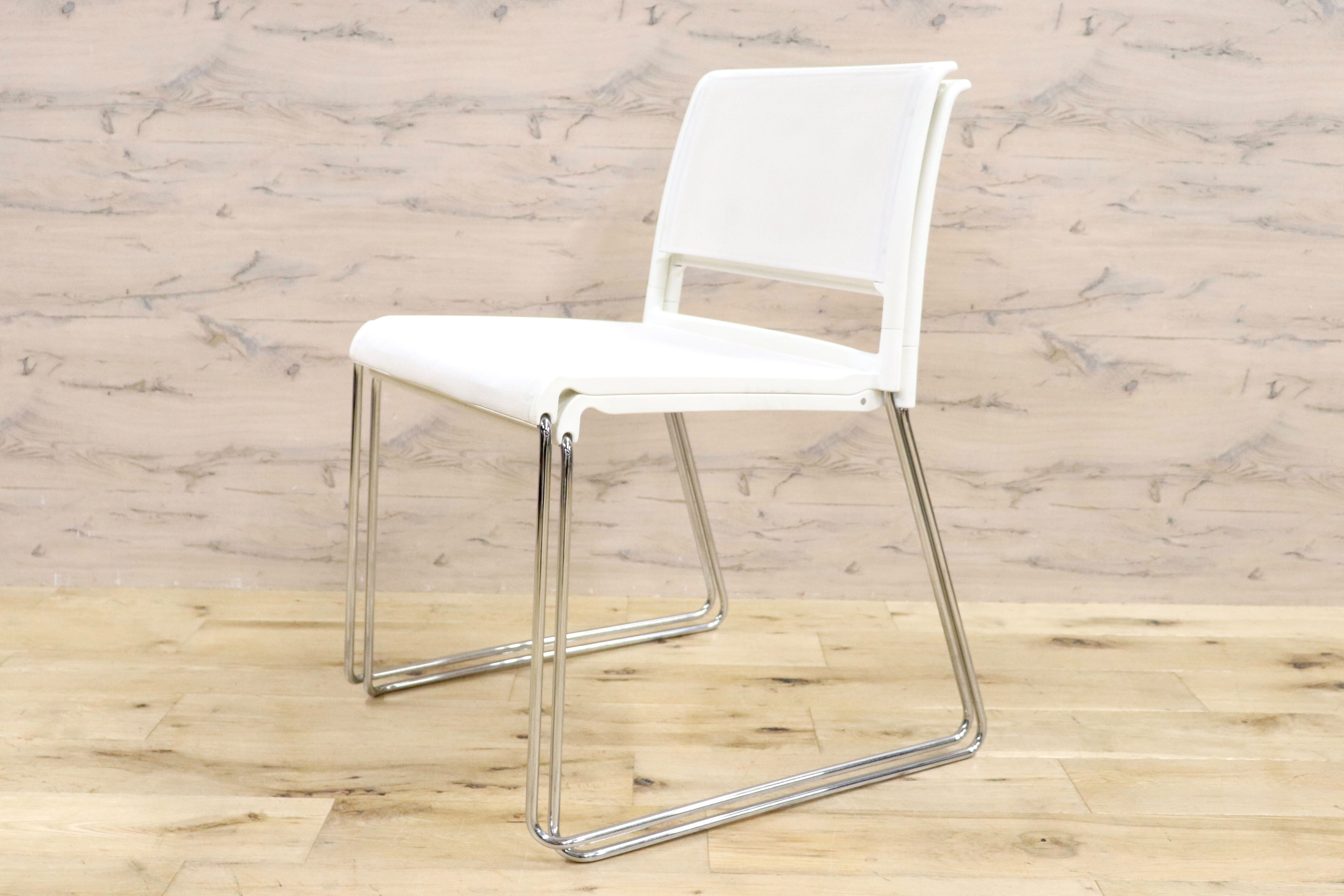 GMHF41D○wilkhahn / ウィルクハーン 230 range alineダイニングチェア 椅子 2脚セット スタッキング ホワイト メッシュ 16.4万