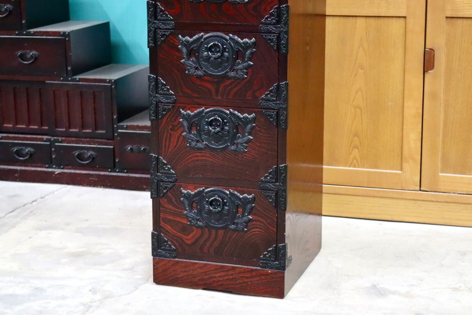 GMIS379B○岩谷堂箪笥 七段チェスト 整理箪笥 リビングボード 引き出し 民藝 伝統工芸 和家具 和モダン レトロ アンティーク