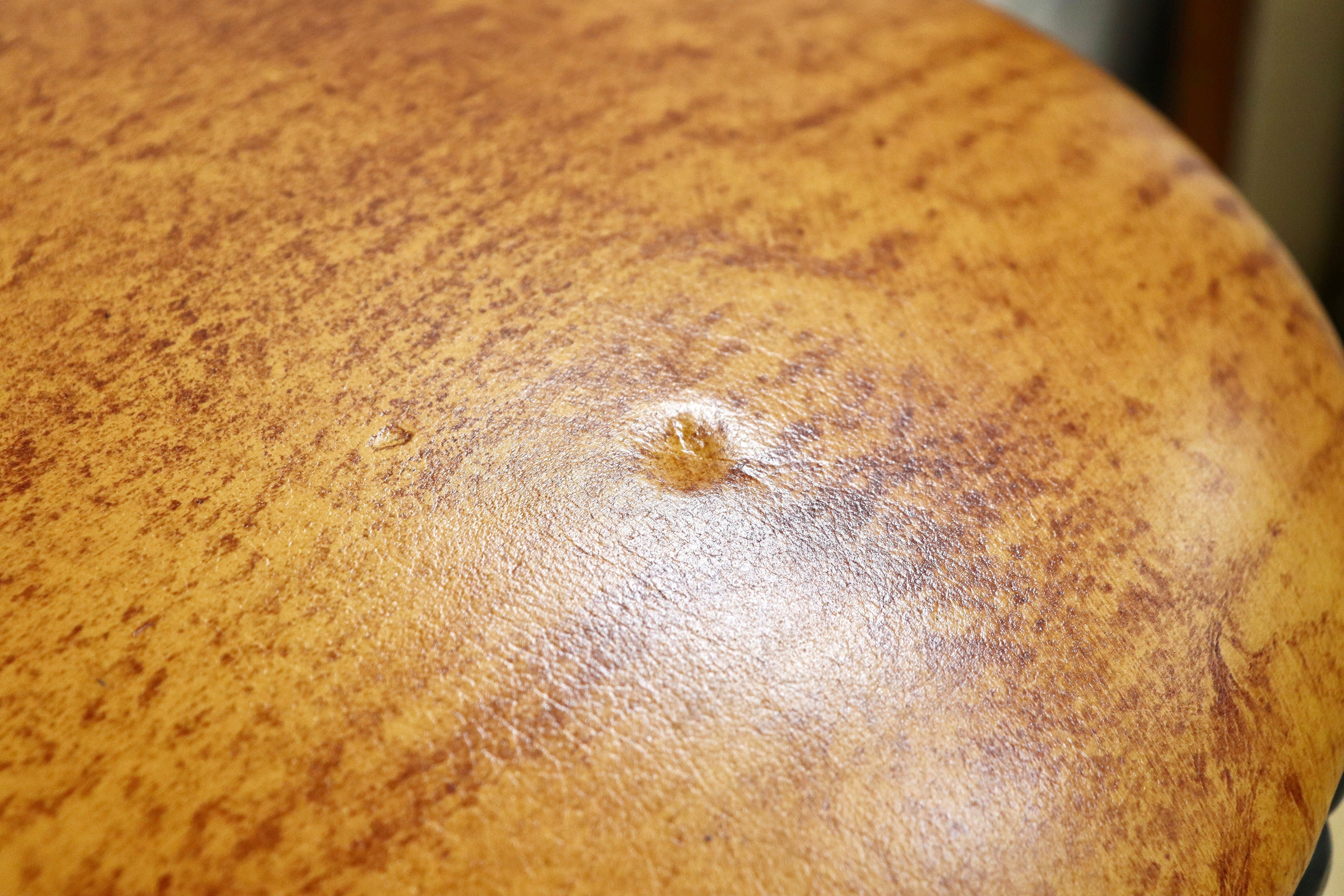 GMIK7G○スペイン製 カスティリアンスタイル バースツール ハイチェア カウンター 回転式 椅子 オーク 本革 アンティーク ヴィンテージ