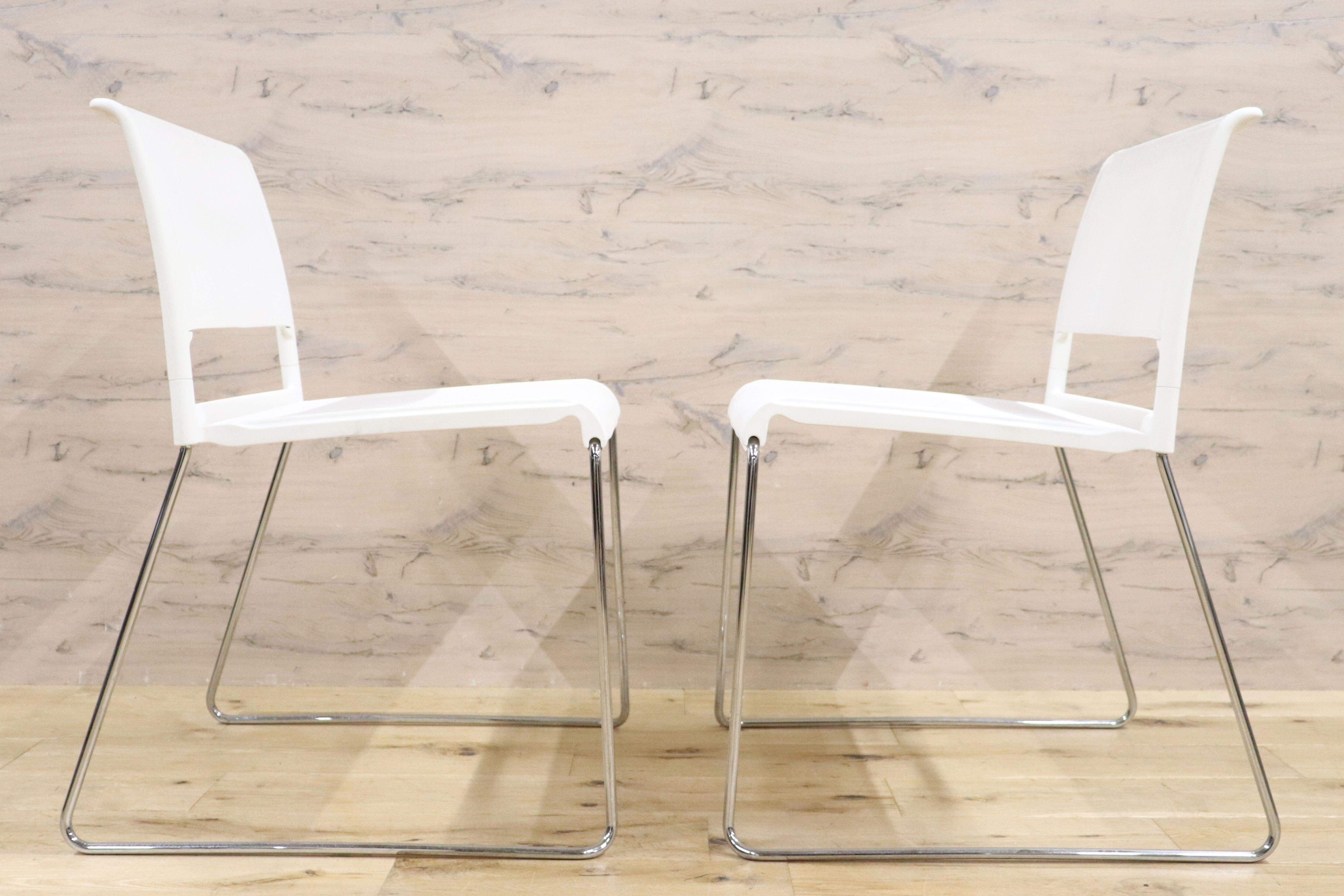 GMHF41E○wilkhahn / ウィルクハーン 230 range alineダイニングチェア 椅子 2脚セット スタッキング ホワイト メッシュ 16.4万