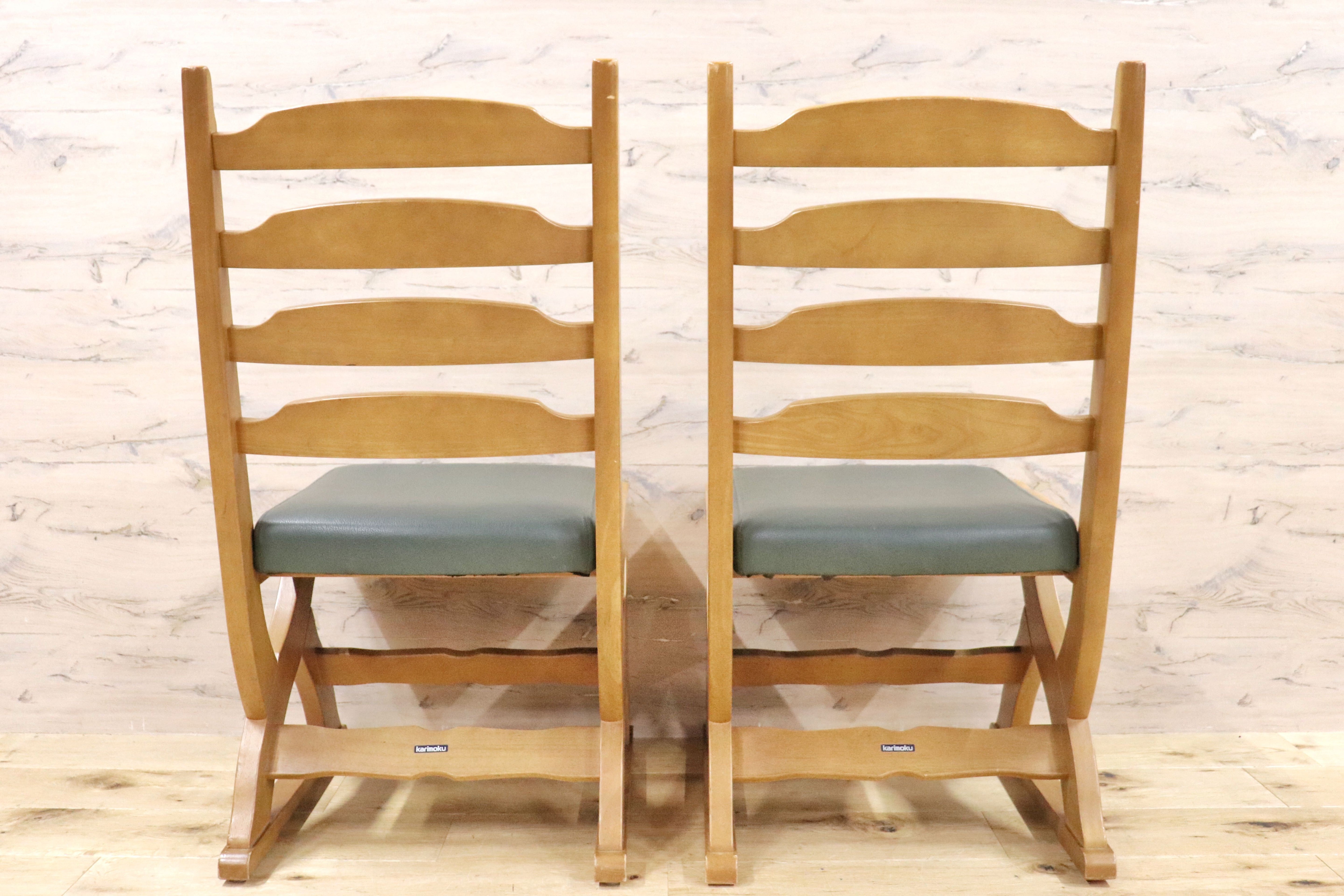 GMGK360○karimoku / カリモク RUSTIC ルスティック ダイニングチェア 椅子 2脚セット 合皮 ナチュラル カントリー 国産家具