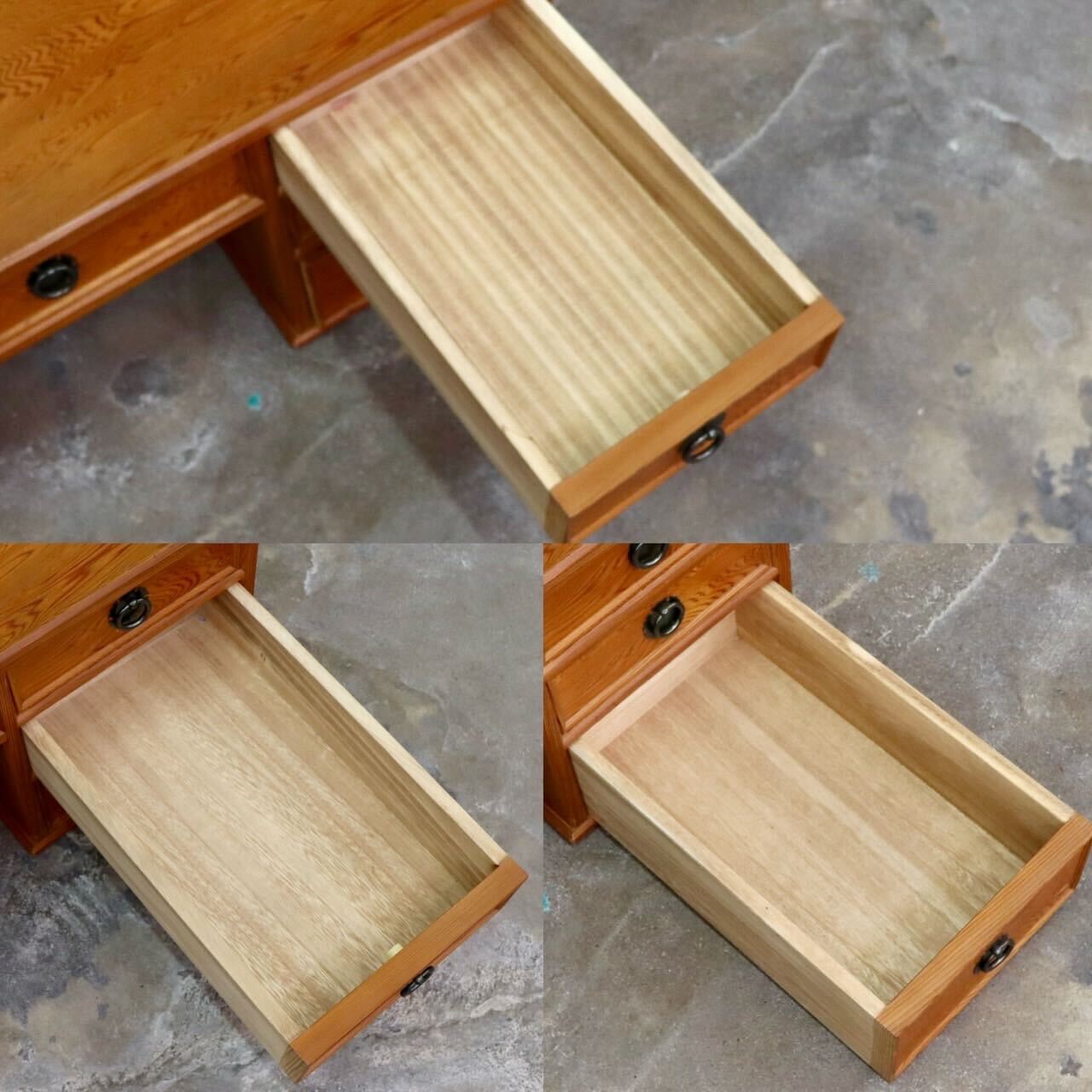 GMIK452○世界遺産屋久杉 突板 民芸家具 文机 座敷机 座卓 ローテーブル 作業台 和室 デスク 机 アンティーク レトロ 伝統工芸 和モダン