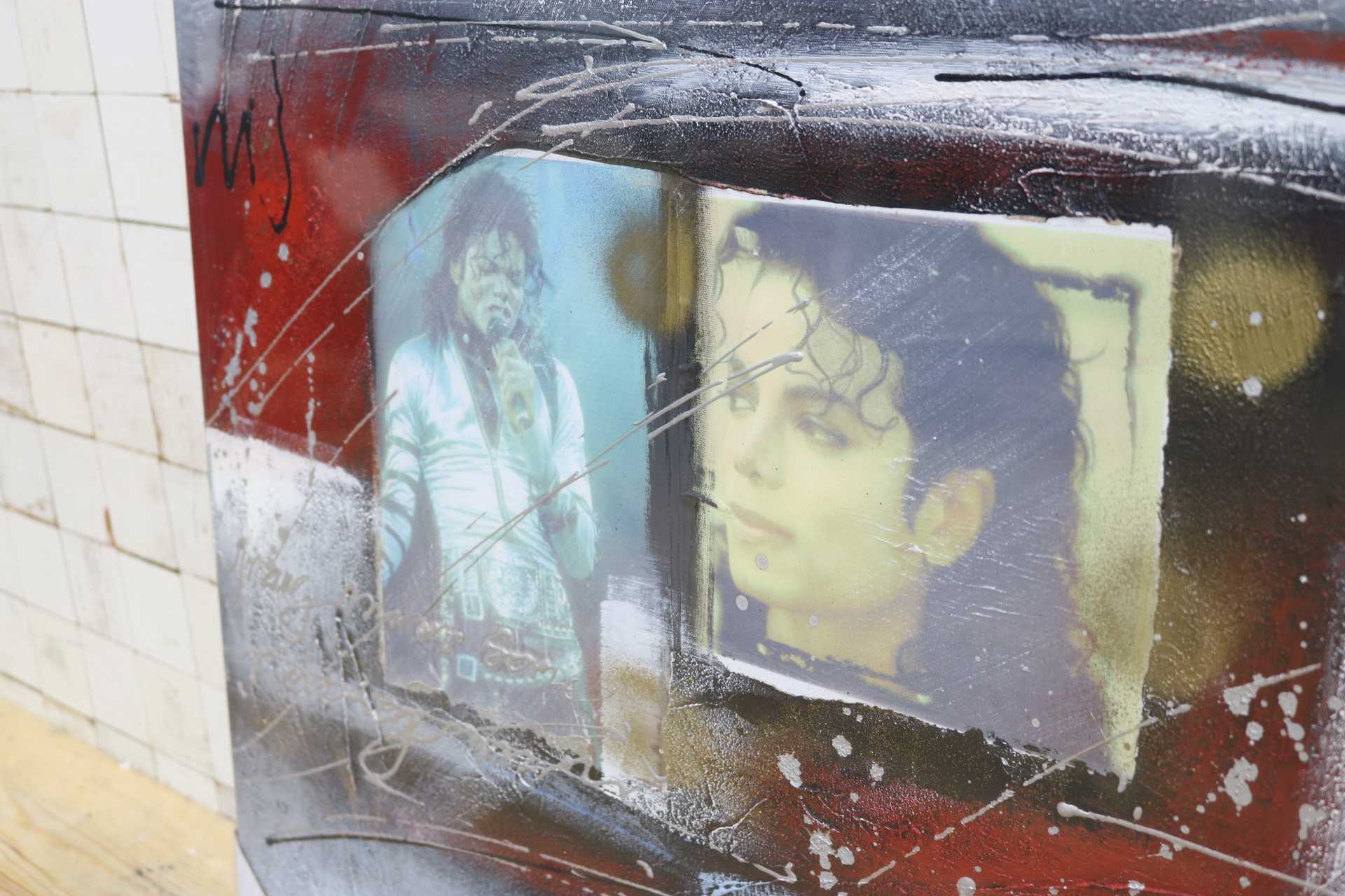 GMIK749AC◯マイケル・ジャクソン アートパネル 大型 インテリアボード コラージュアート