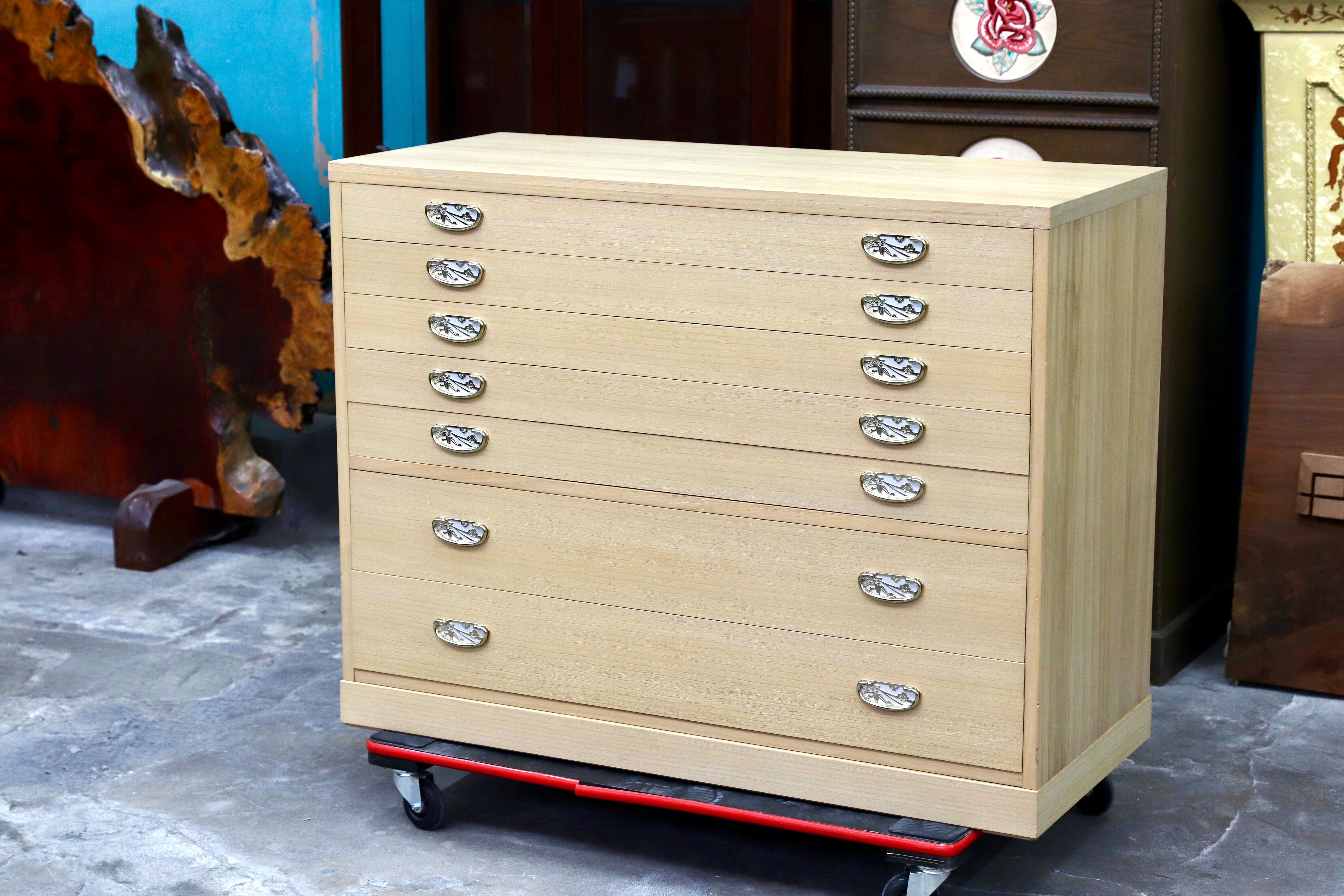 GMIH517○桐箪笥 整理箪笥 引出し収納 桐ダンス 箪笥 和家具 和モダン 定価13.5万