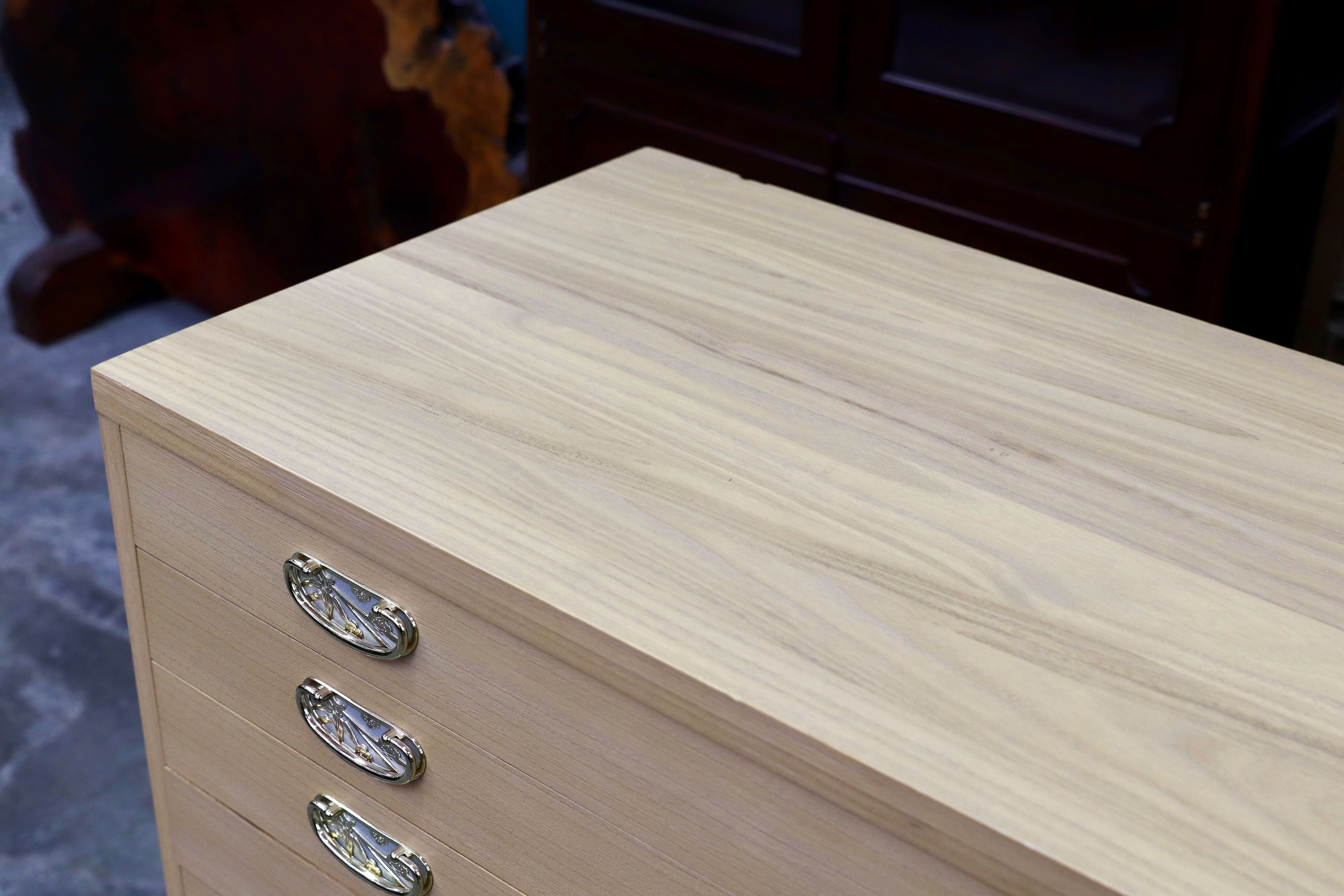 GMIH517○桐箪笥 整理箪笥 引出し収納 桐ダンス 箪笥 和家具 和モダン 定価13.5万