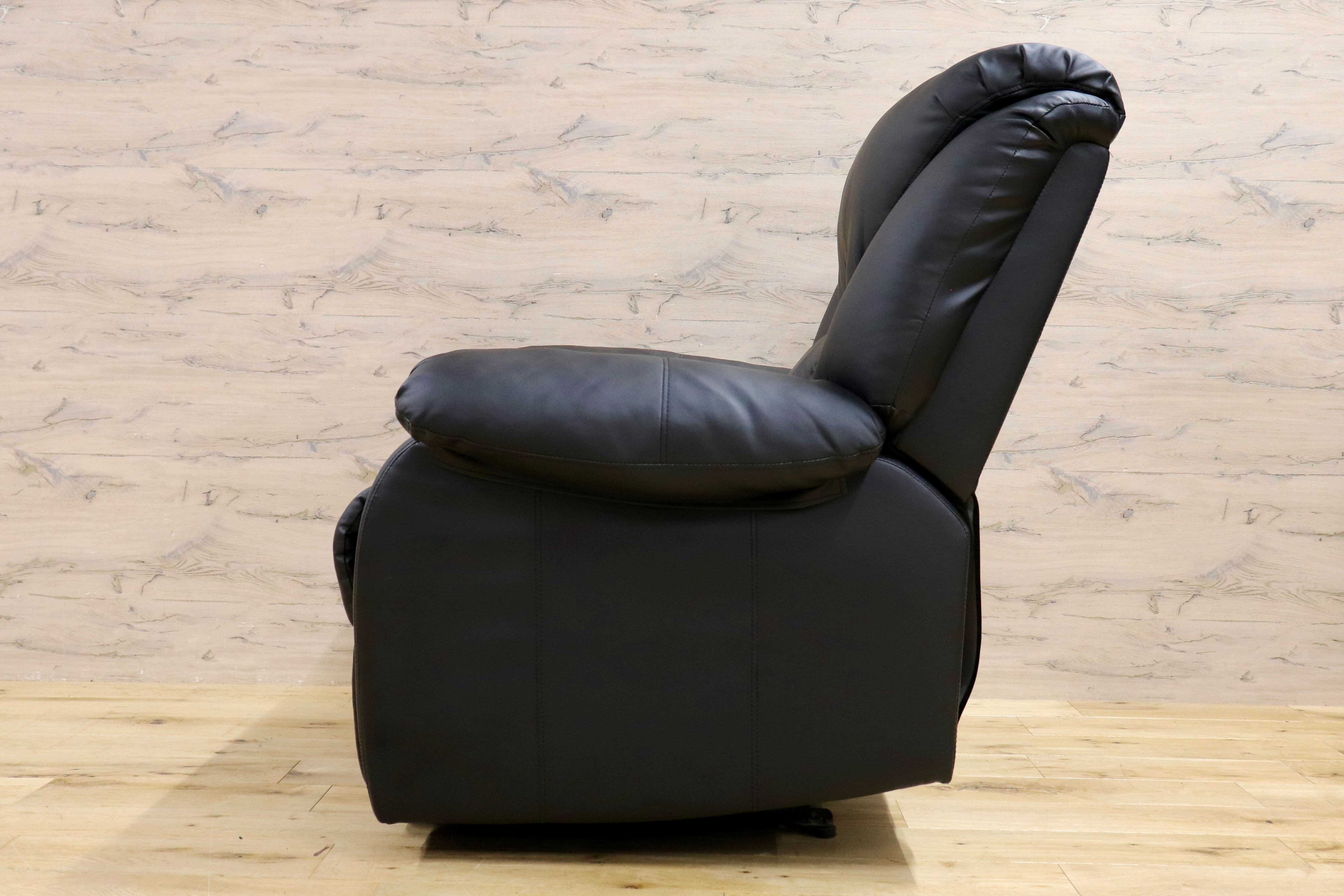 GMHK97○リクライニングチェア リクライニングソファ シングルソファ パーソナルチェア ブラック PUレザー