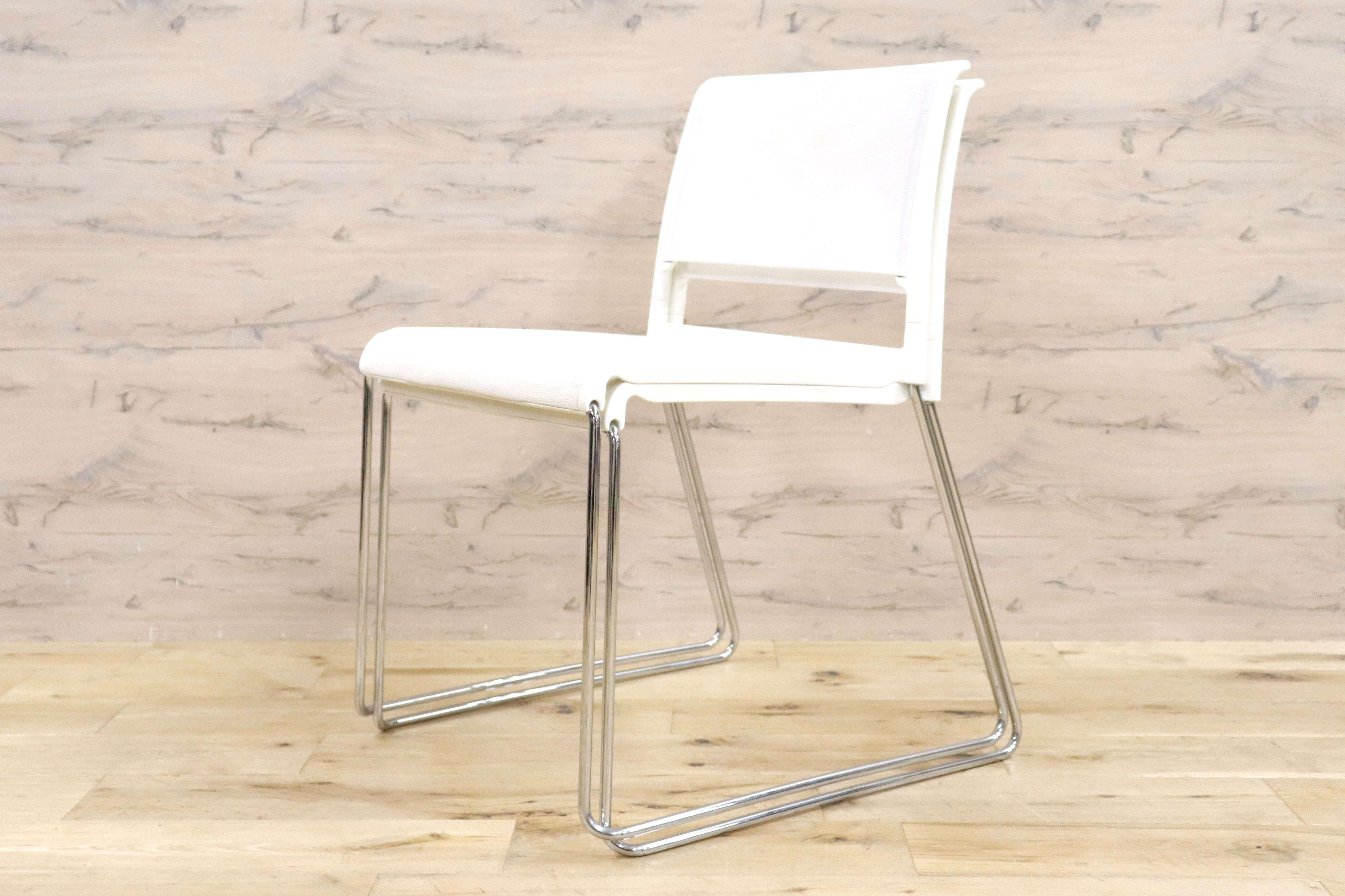 GMHF41E○wilkhahn / ウィルクハーン 230 range alineダイニングチェア 椅子 2脚セット スタッキング ホワイト メッシュ 16.4万