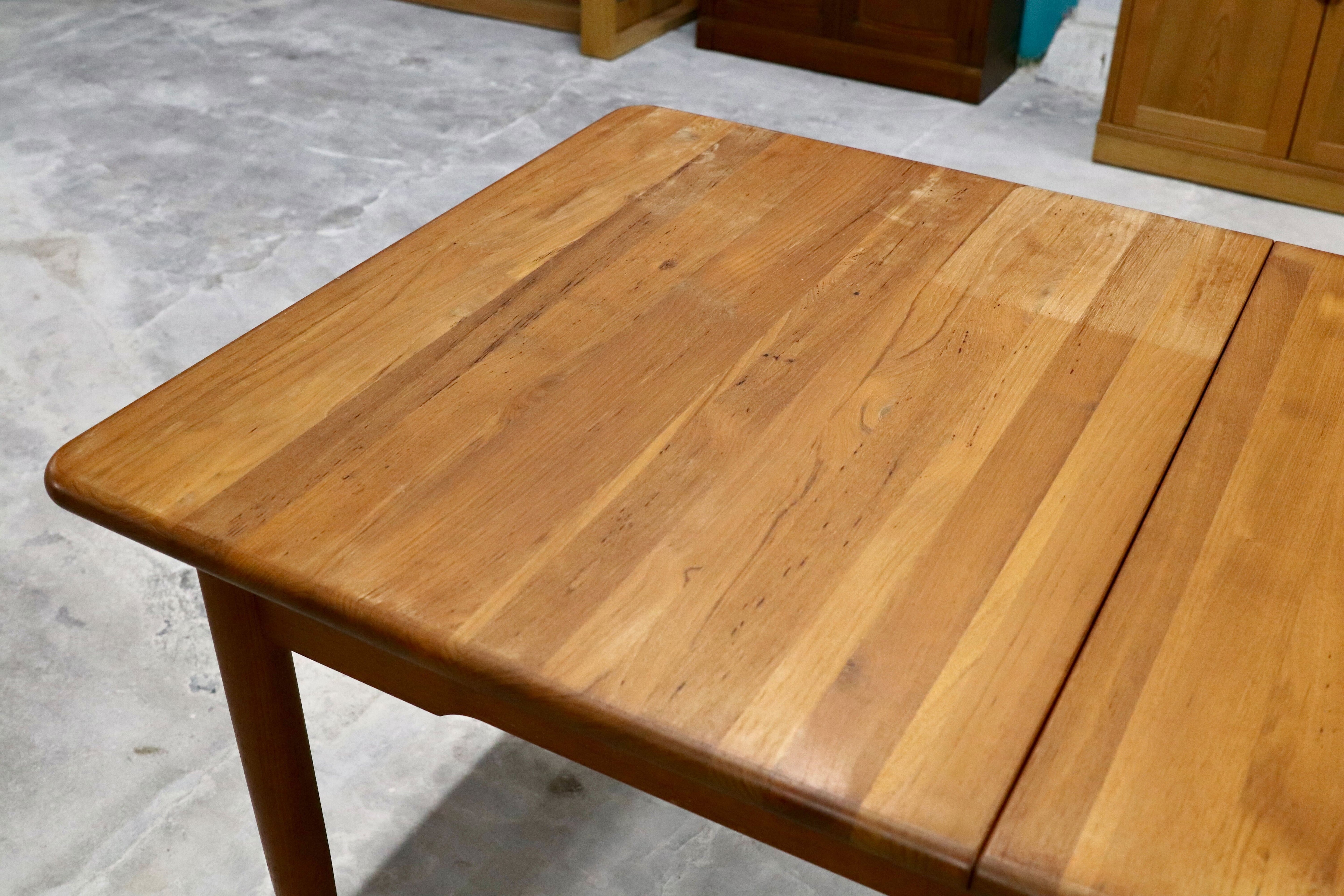 GMHK395○北欧スタイル チーク無垢材 エクステンション 伸長式 ダイニングテーブル 北欧ヴィンテージ ヴィンテージ デンマーク