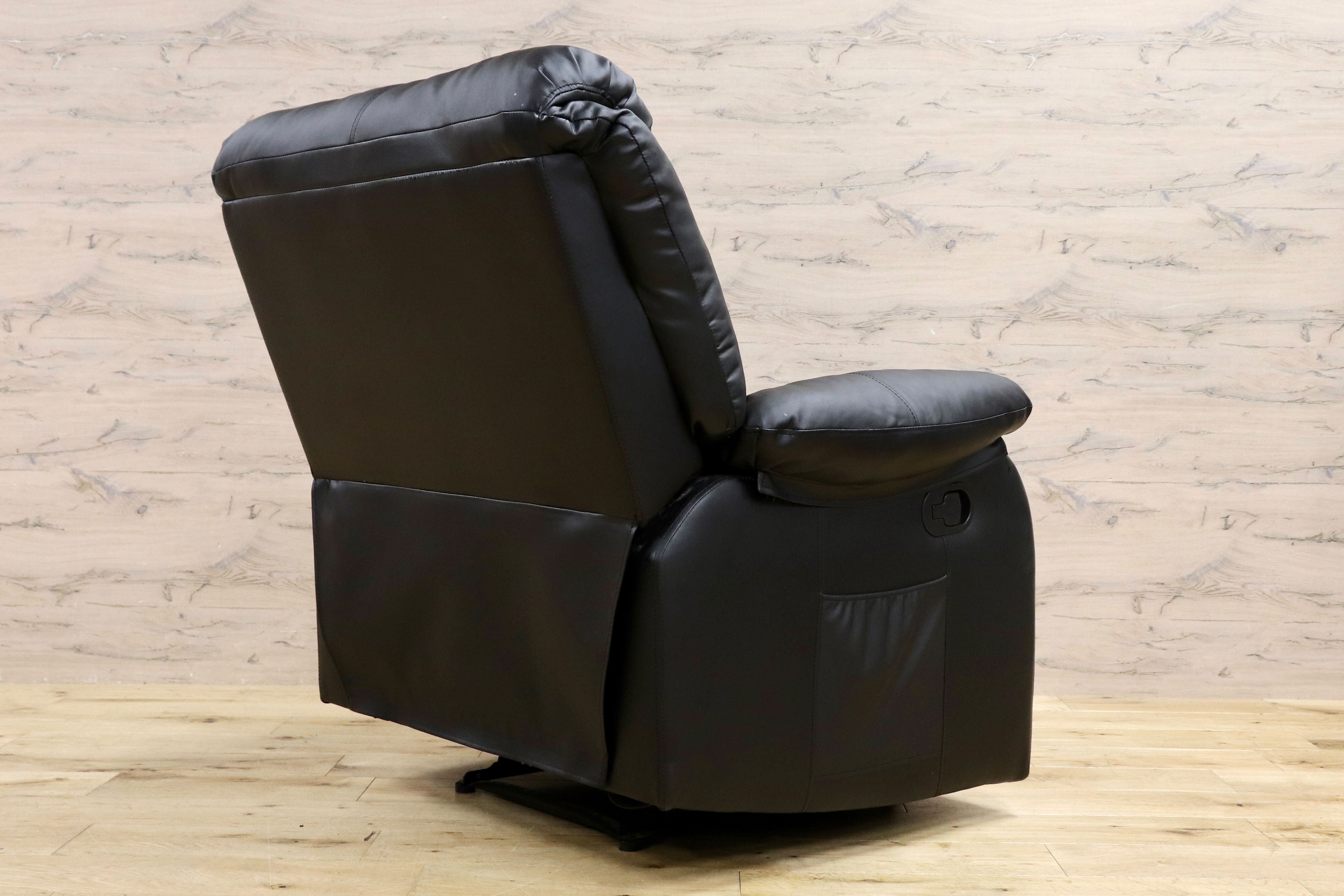 GMHK97○リクライニングチェア リクライニングソファ シングルソファ パーソナルチェア ブラック PUレザー