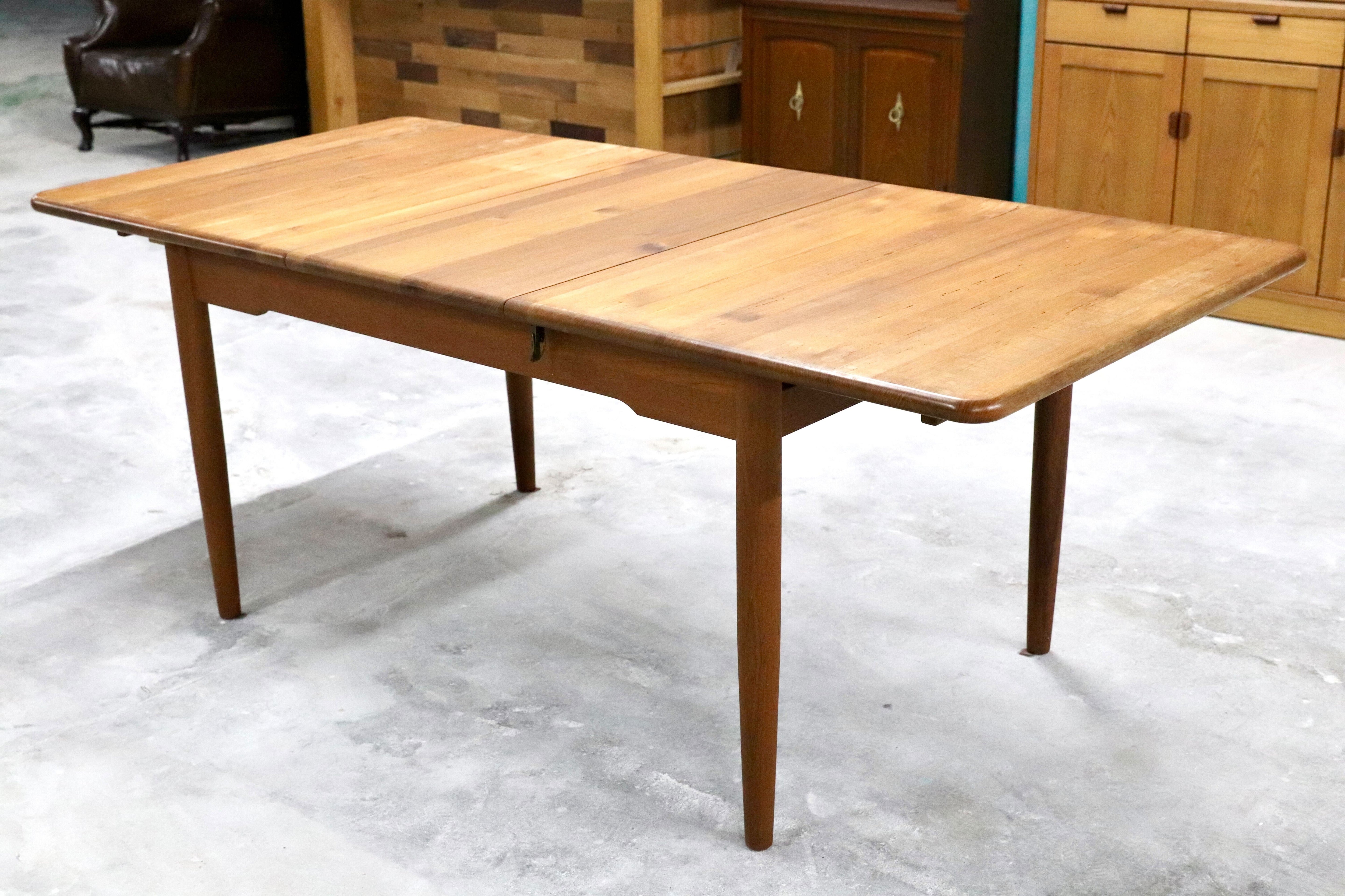 GMHK395○北欧スタイル チーク無垢材 エクステンション 伸長式 ダイニングテーブル 北欧ヴィンテージ ヴィンテージ デンマーク