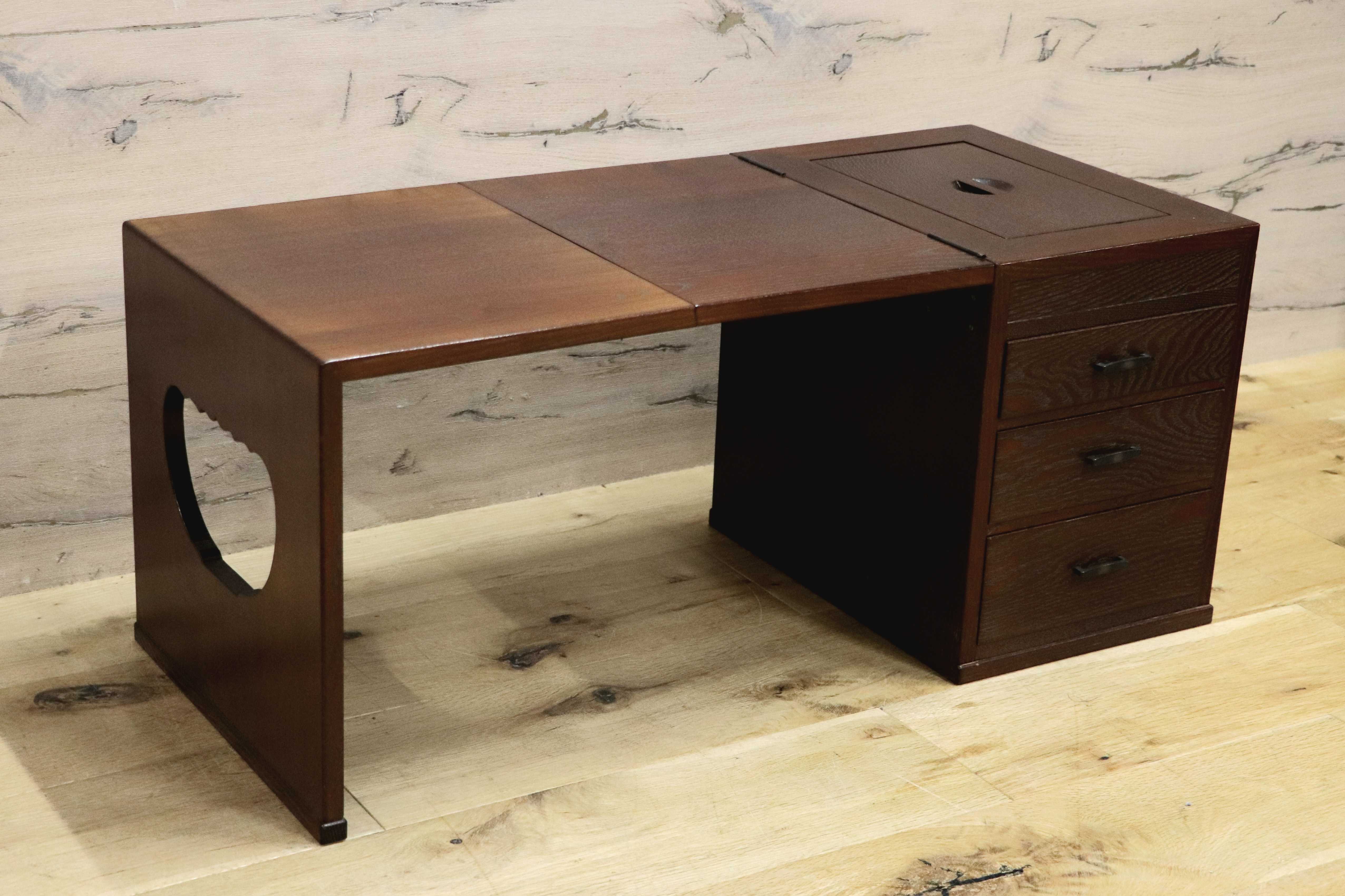 GMIH311A○折りたたみ式文机 座敷机 座卓 ローテーブル 作業台 和室 デスク 机 アンティーク