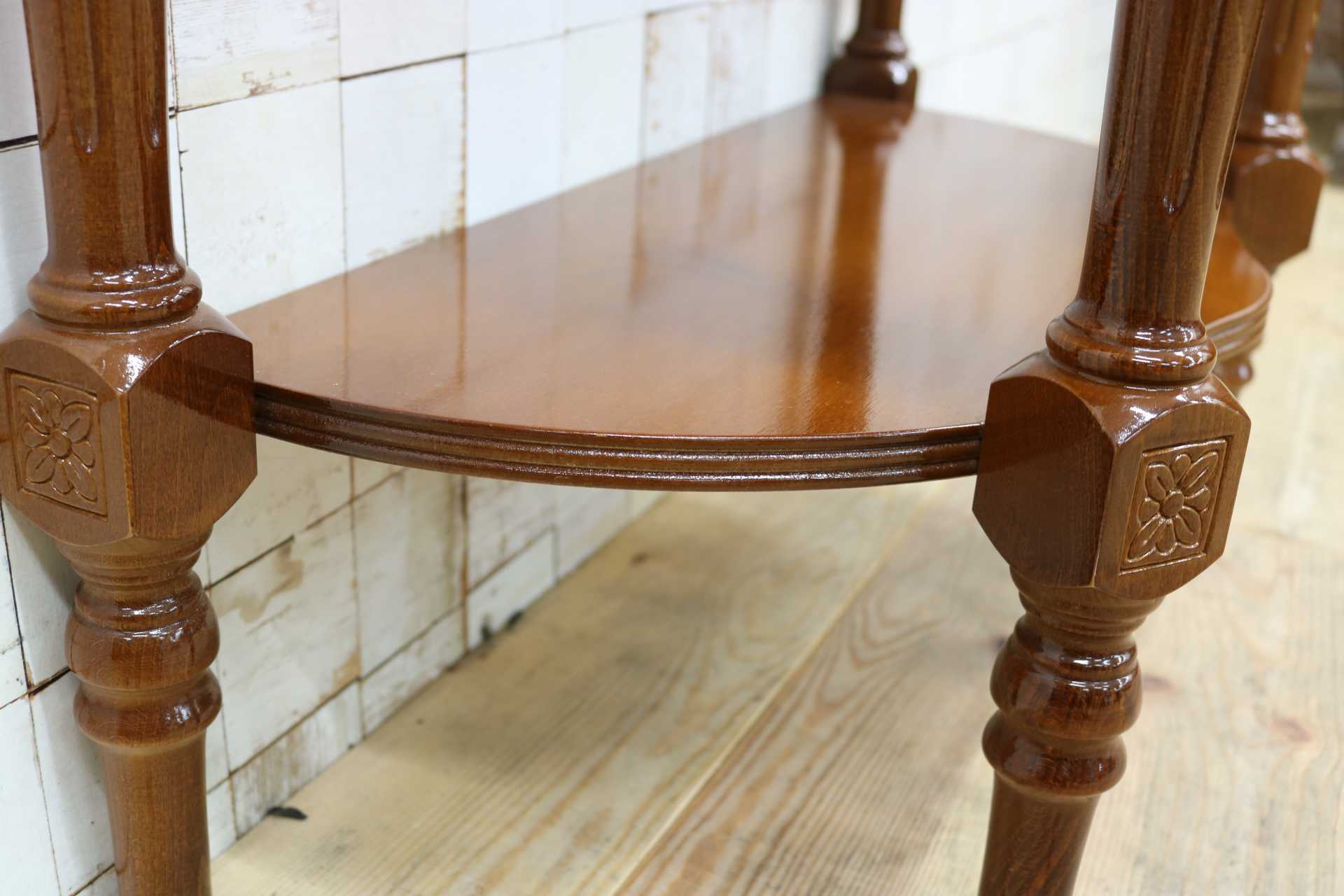 GMIH464○イタリア コンソールテーブル サイドテーブル 飾り台 花台 電話台 引出し 店舗什器 クラシック アンティーク調 ヨーロピアン