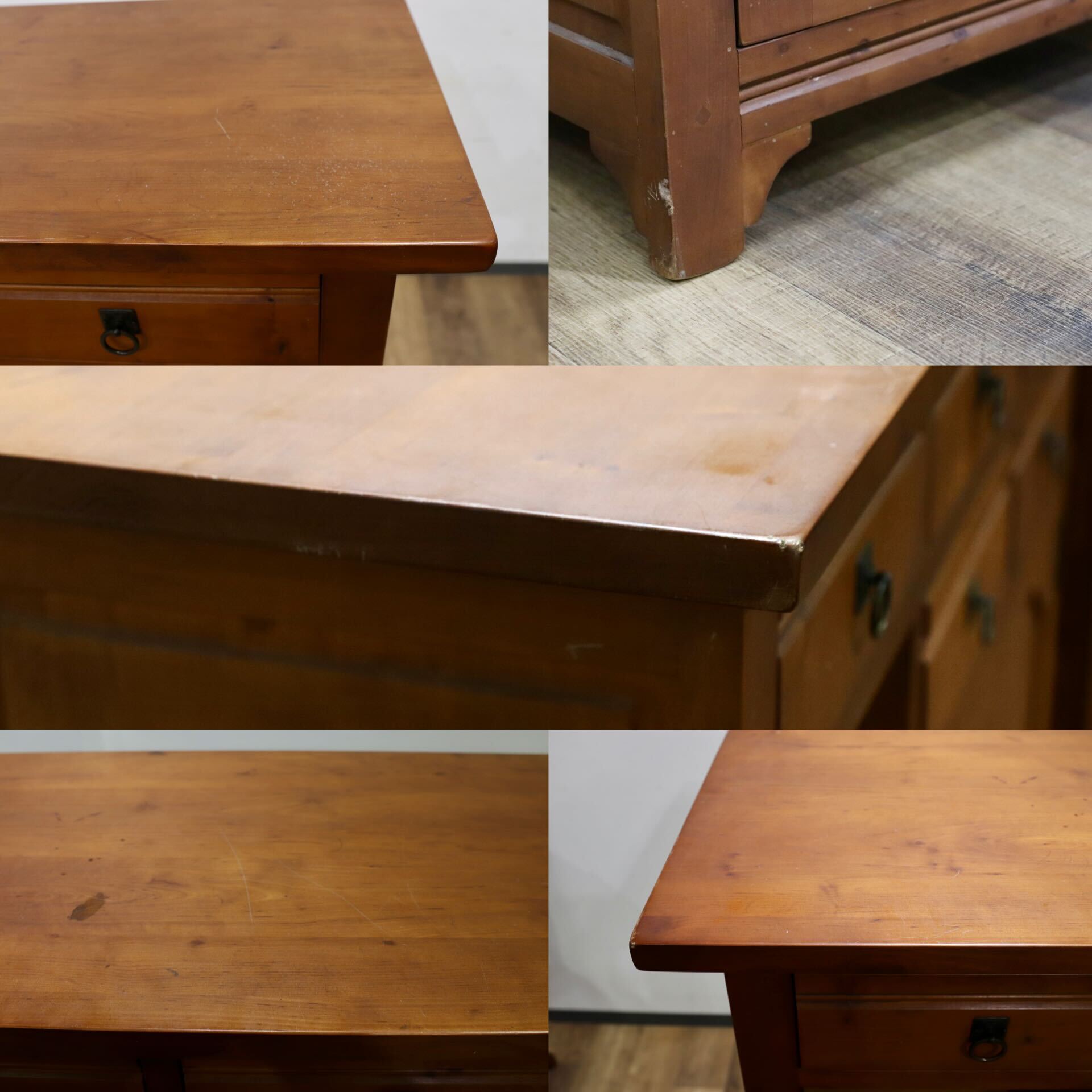 GMHK875○パイン材 カントリー オールド サイドボード リビングボード カウンター キャビネット 収納家具 店舗什器 検)アンファン