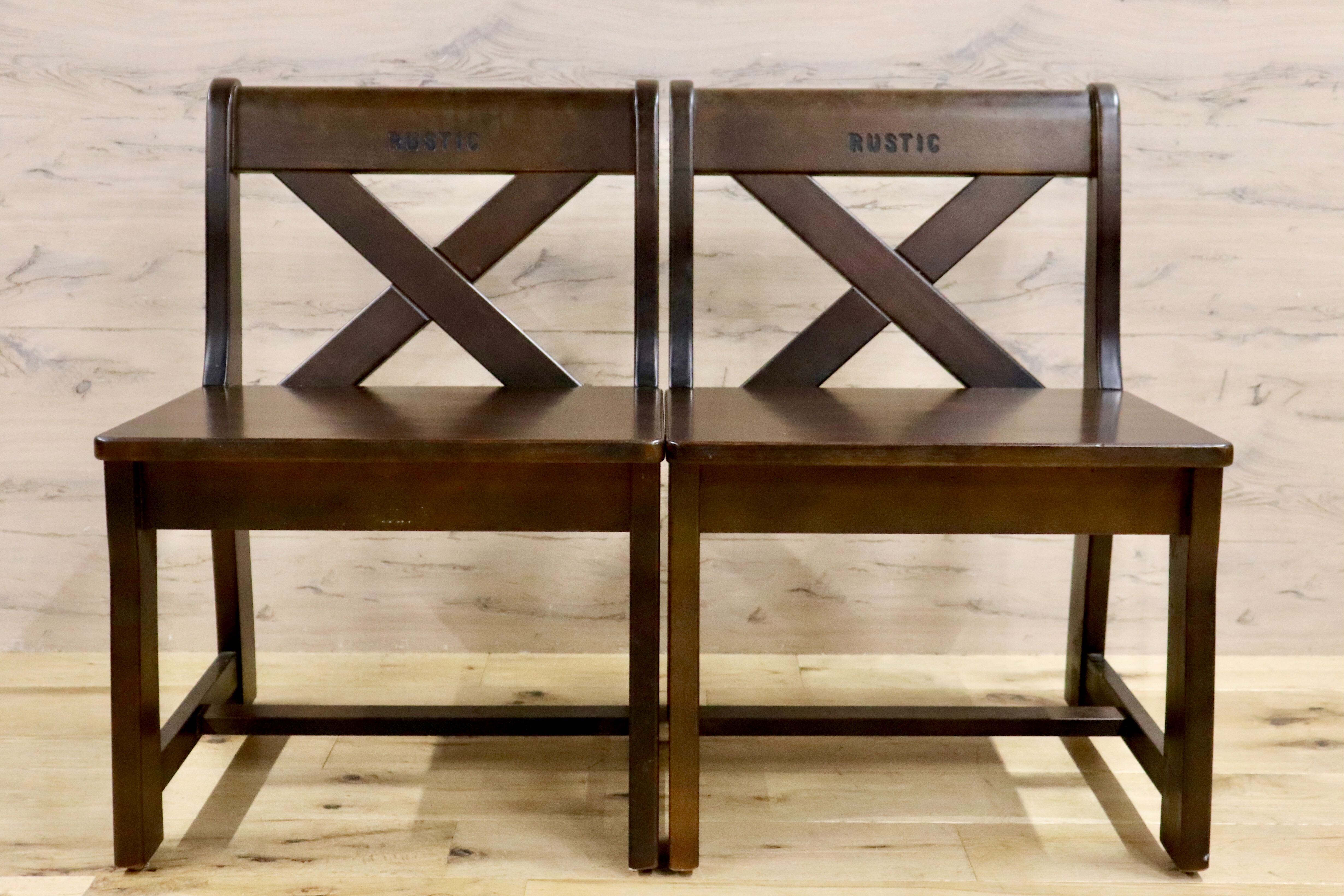 GMHK336A○karimoku / カリモク RUSTIC ルスティック ダイニングチェア 食卓椅子 カントリー 2脚セット ベンチ 国産家具