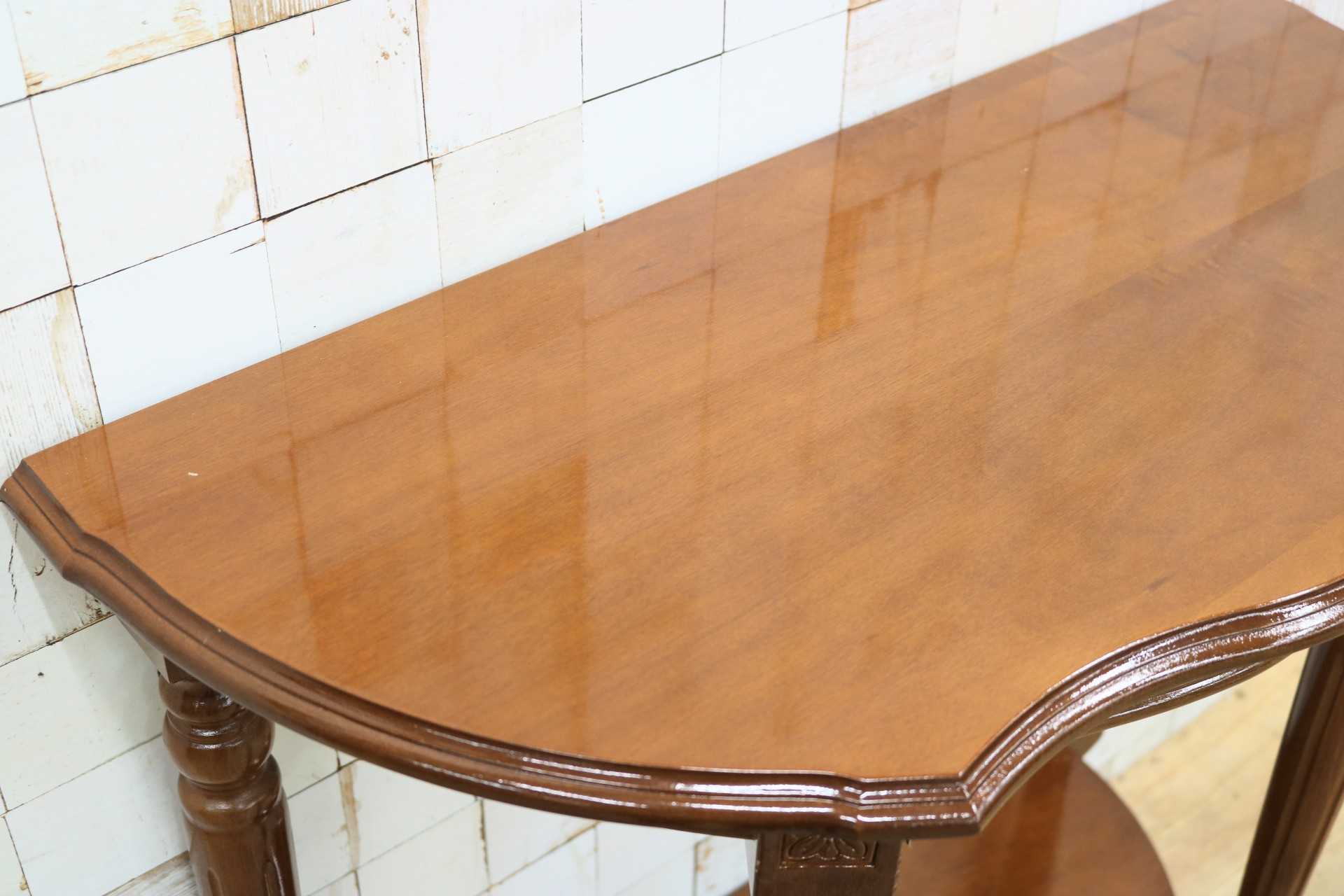 GMIH464○イタリア コンソールテーブル サイドテーブル 飾り台 花台 電話台 引出し 店舗什器 クラシック アンティーク調 ヨーロピアン