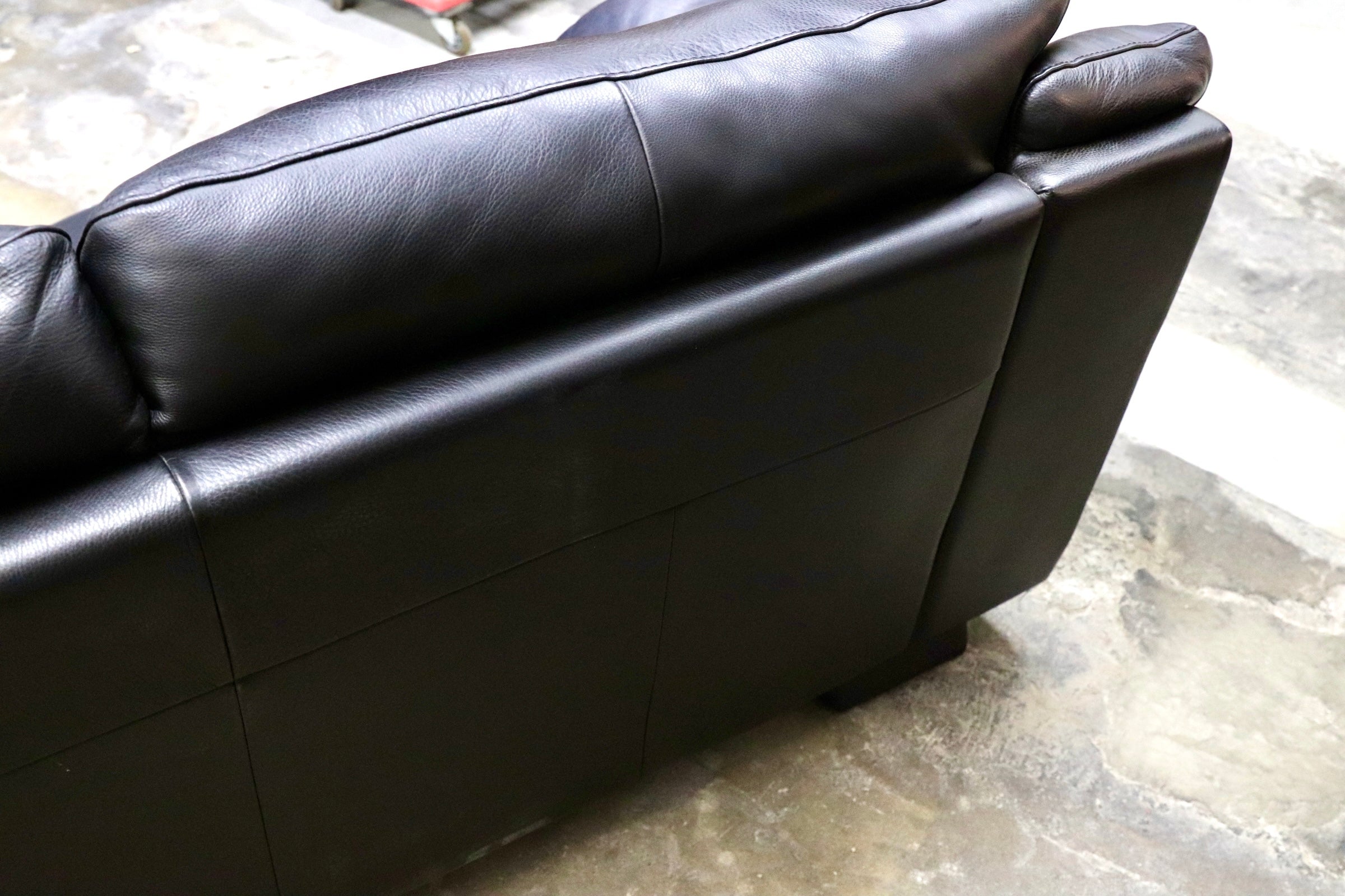 GMJN29○Natuzzi Editions / ナツッジ エディションズ 3人掛けソファ トリプルソファ 総本革 ブラック レザーソファ イタリアブランド