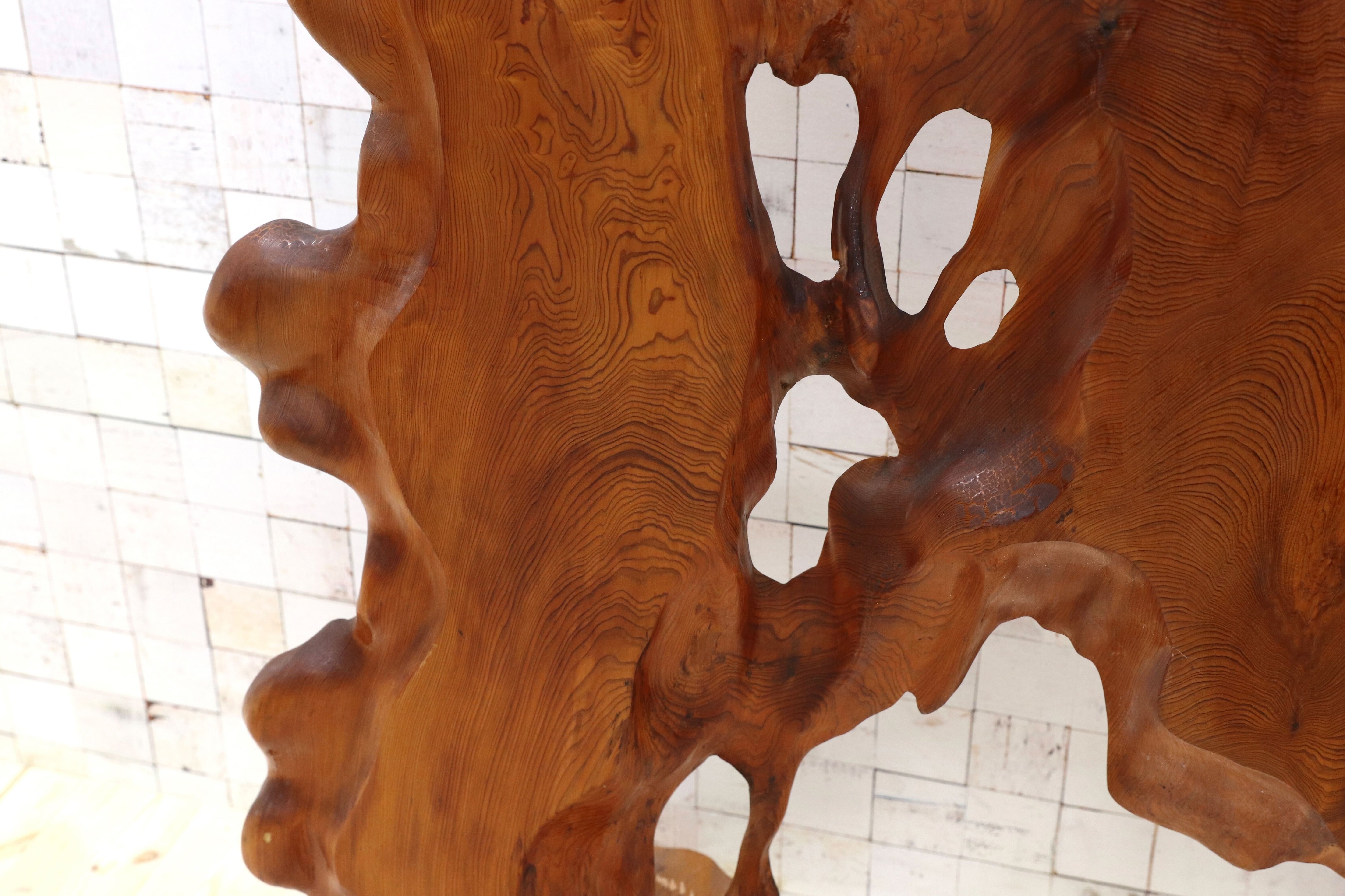 GMFS354○世界遺産屋久杉 衝立 パーテーション 和室飾 オブジェ 天然木 和家具 レトロ アンティーク 工芸品 変木 インテリア