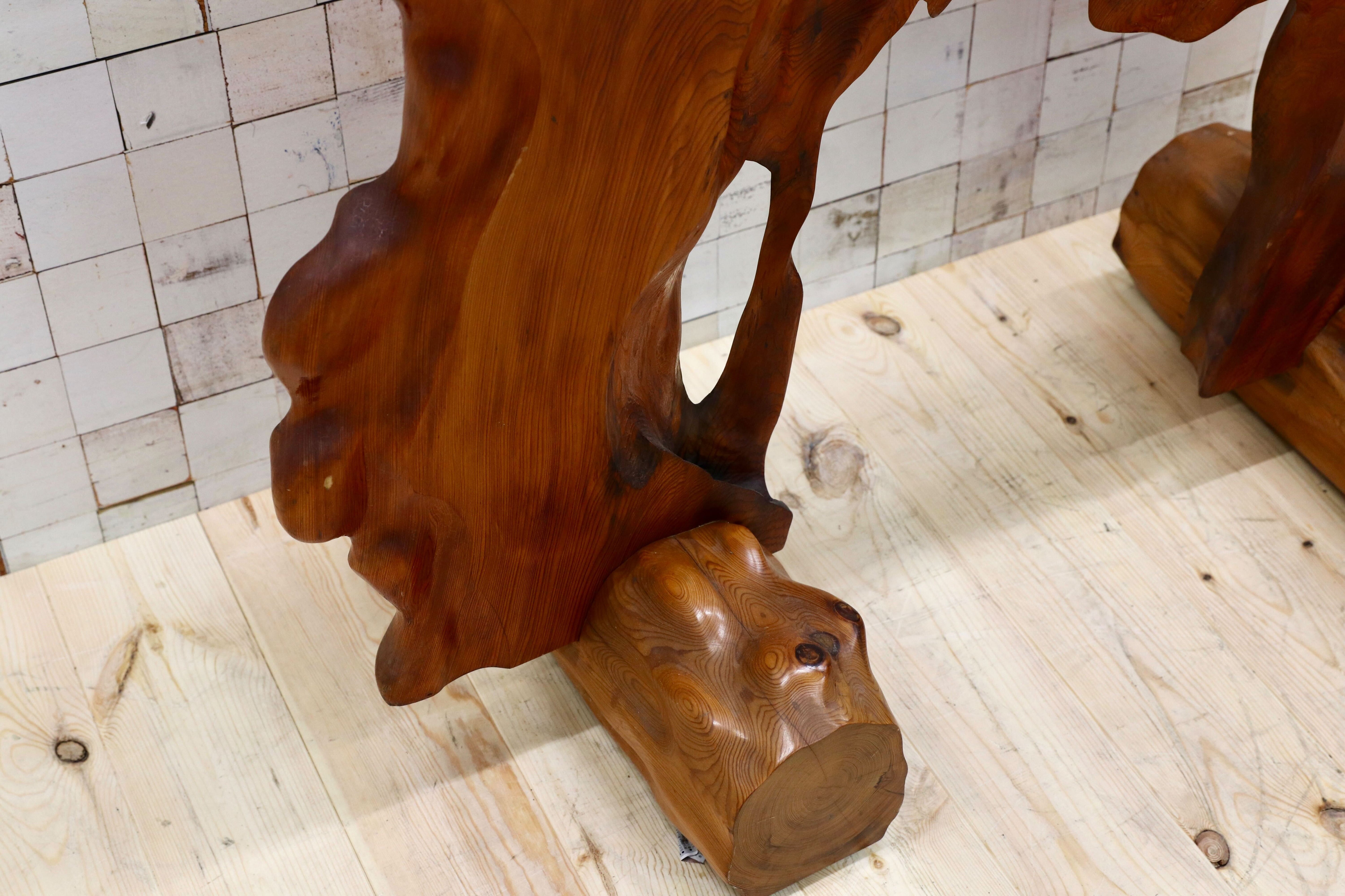 GMFS354○世界遺産屋久杉 衝立 パーテーション 和室飾 オブジェ 天然木 和家具 レトロ アンティーク 工芸品 変木 インテリア