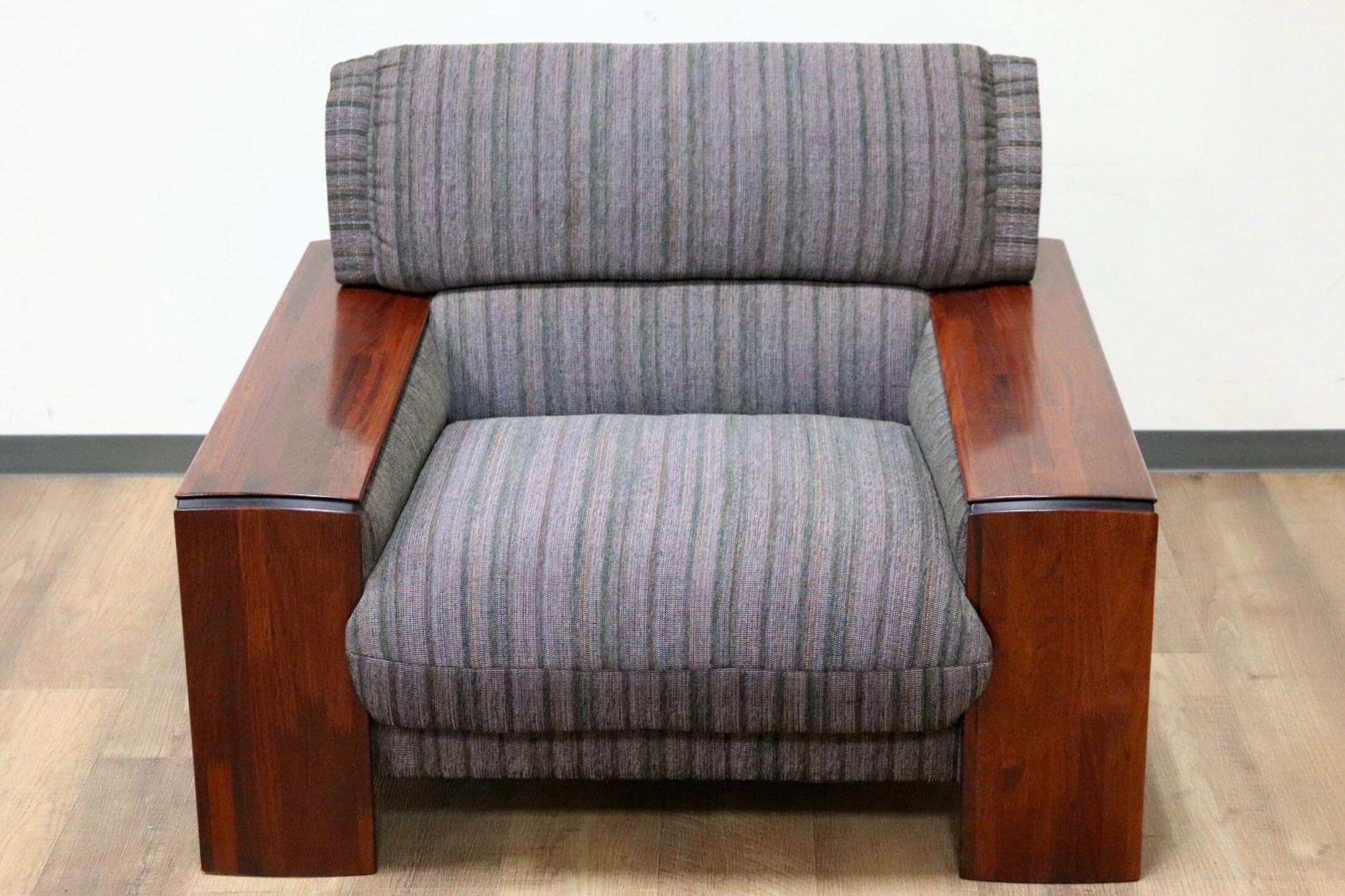 GMGN482B○karimoku / カリモク vivente ビベンテ 1人掛けソファ シングルソファ 応接 ファブリック 花梨材 定価約19万 稀少