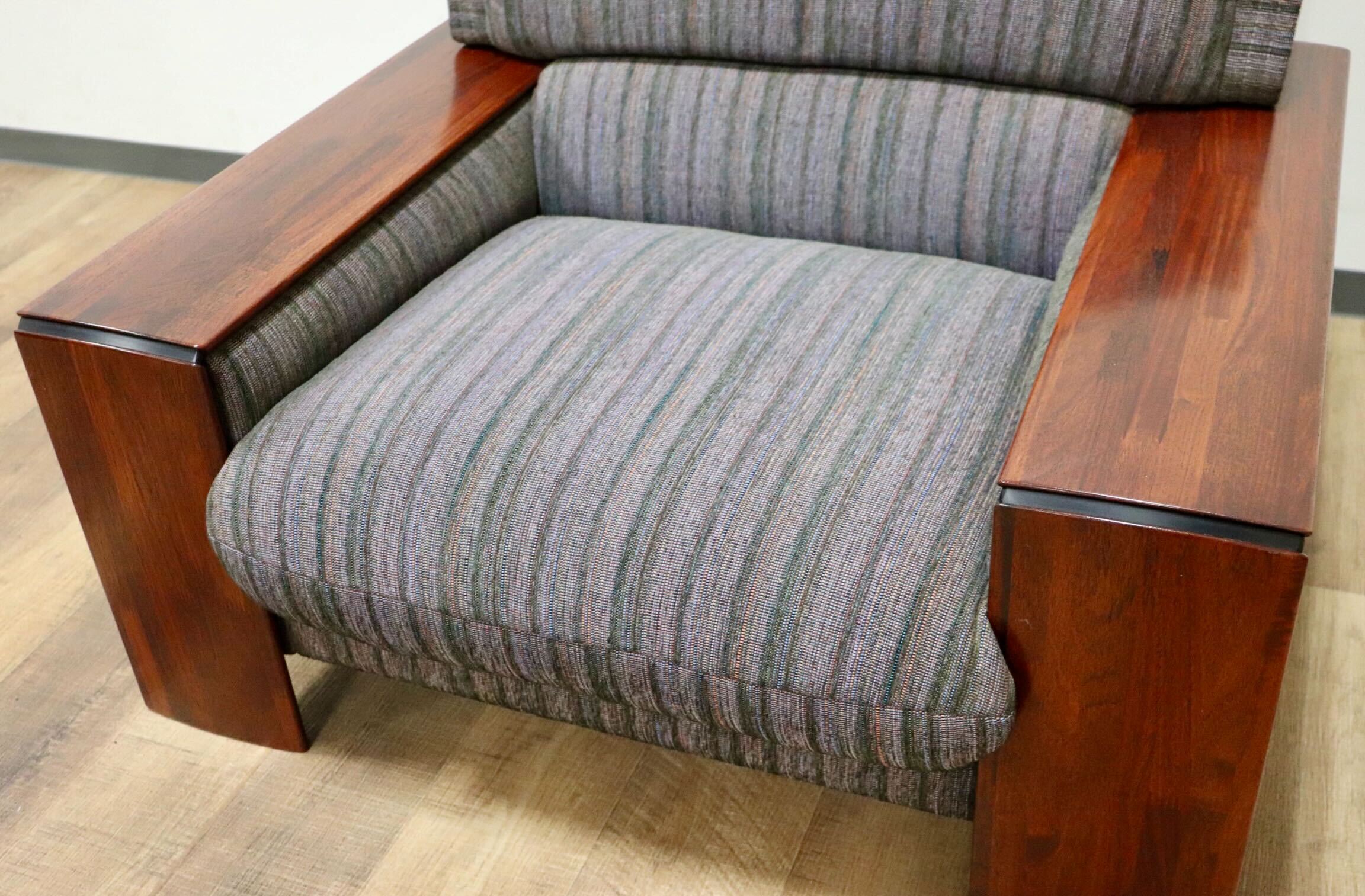 GMGN482B○karimoku / カリモク vivente ビベンテ 1人掛けソファ シングルソファ 応接 ファブリック 花梨材 定価約19万 稀少