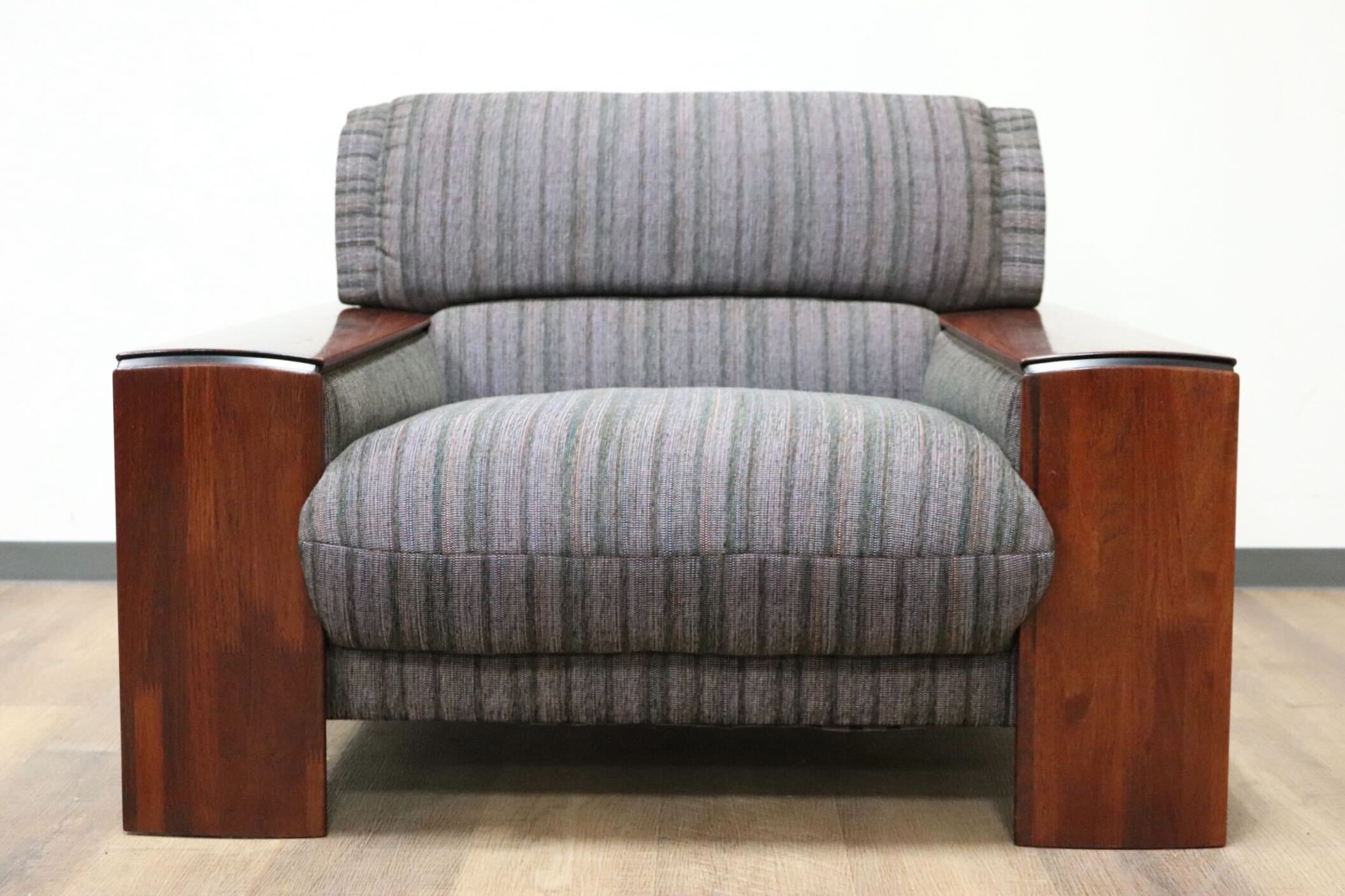 GMGN482B○karimoku / カリモク vivente ビベンテ 1人掛けソファ シングルソファ 応接 ファブリック 花梨材 定価約19万 稀少