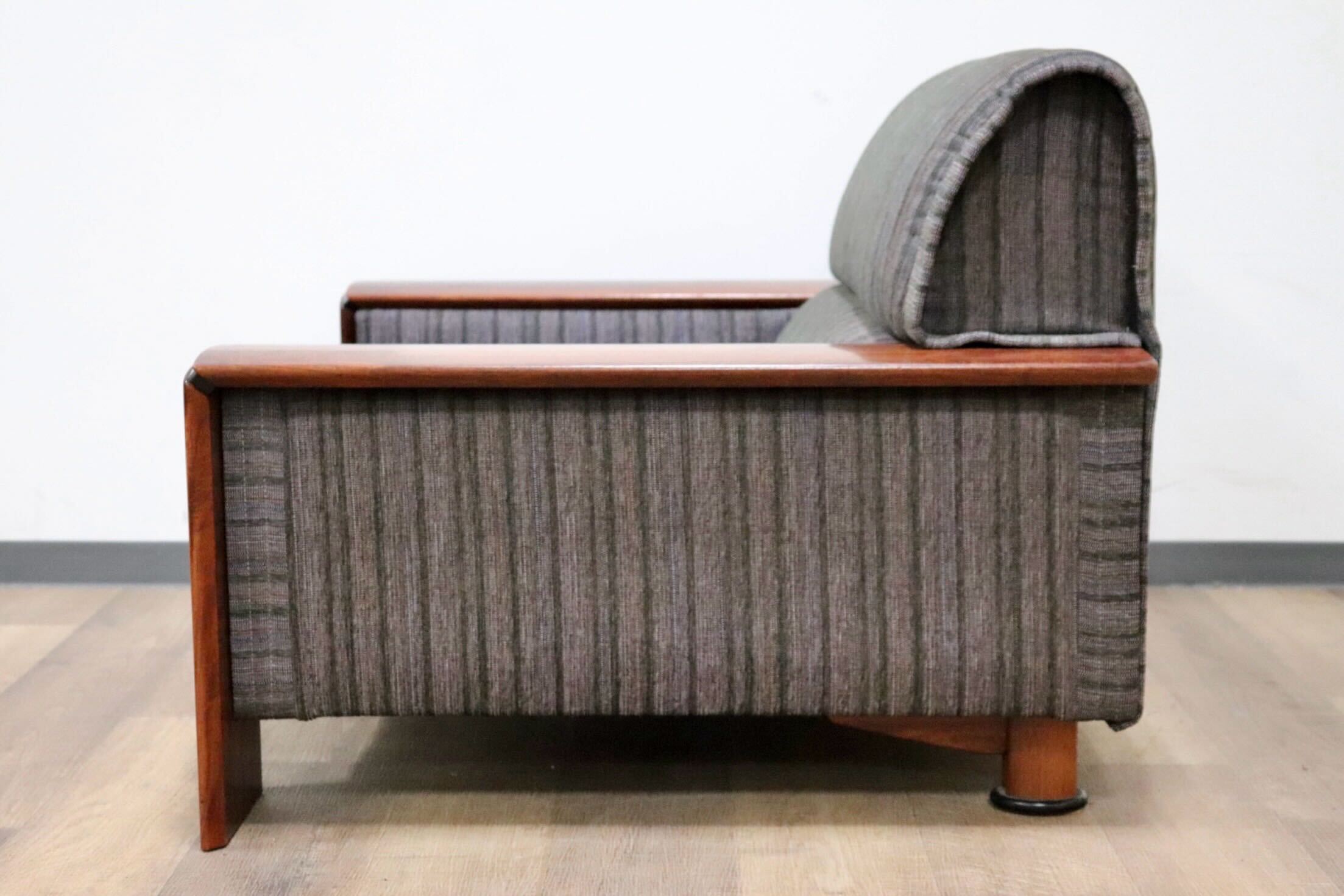 GMGN482B○karimoku / カリモク vivente ビベンテ 1人掛けソファ シングルソファ 応接 ファブリック 花梨材 定価約19万 稀少