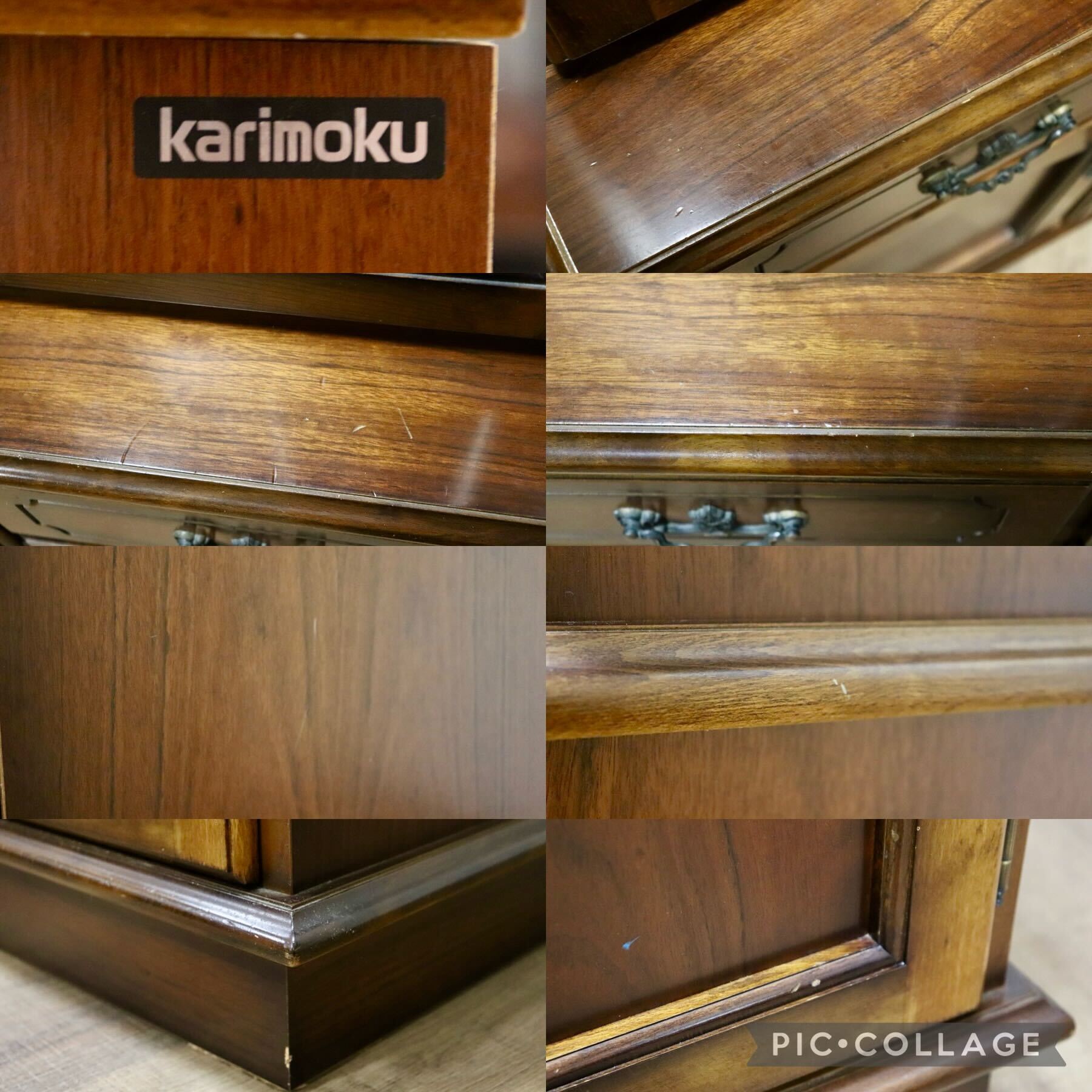 GMHS88○karimoku / カリモク コロニアル 食器棚 水屋棚 飾り棚 カップボード キッチンボード ダイニングボード カントリー 定価約37万