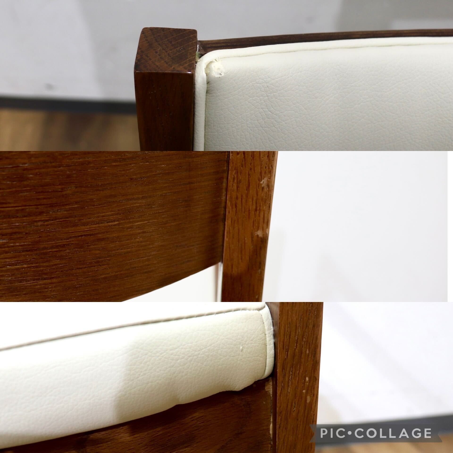 GMHN283C○MARGINAL / マージナル Chess MCH-200 ダイニングチェア アームチェア 椅子 チェア ホワイト シンプル 合皮 北欧スタイル 在庫品