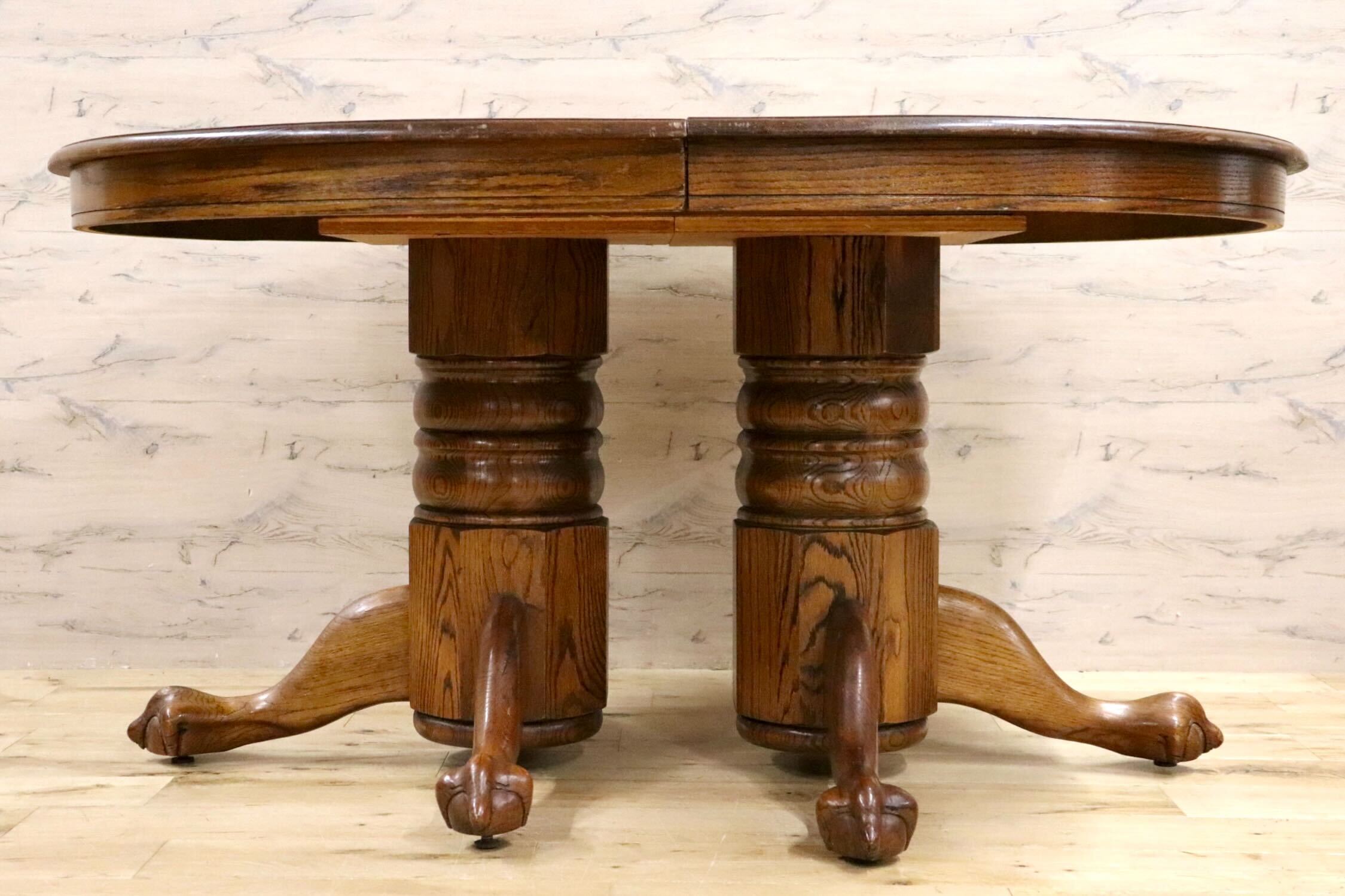 GMHH12○Shin Lee / シンリー ダイニングテーブル 食卓テーブル 作業台 オーバルテーブル 机 店舗 什器 オーク材 カントリー IDC大塚家具